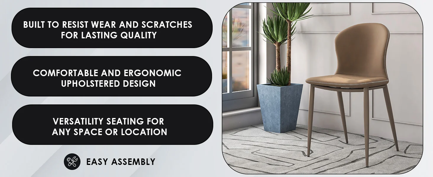 Mosaic Collection Modern Dining Chair in Light Brown Fabric