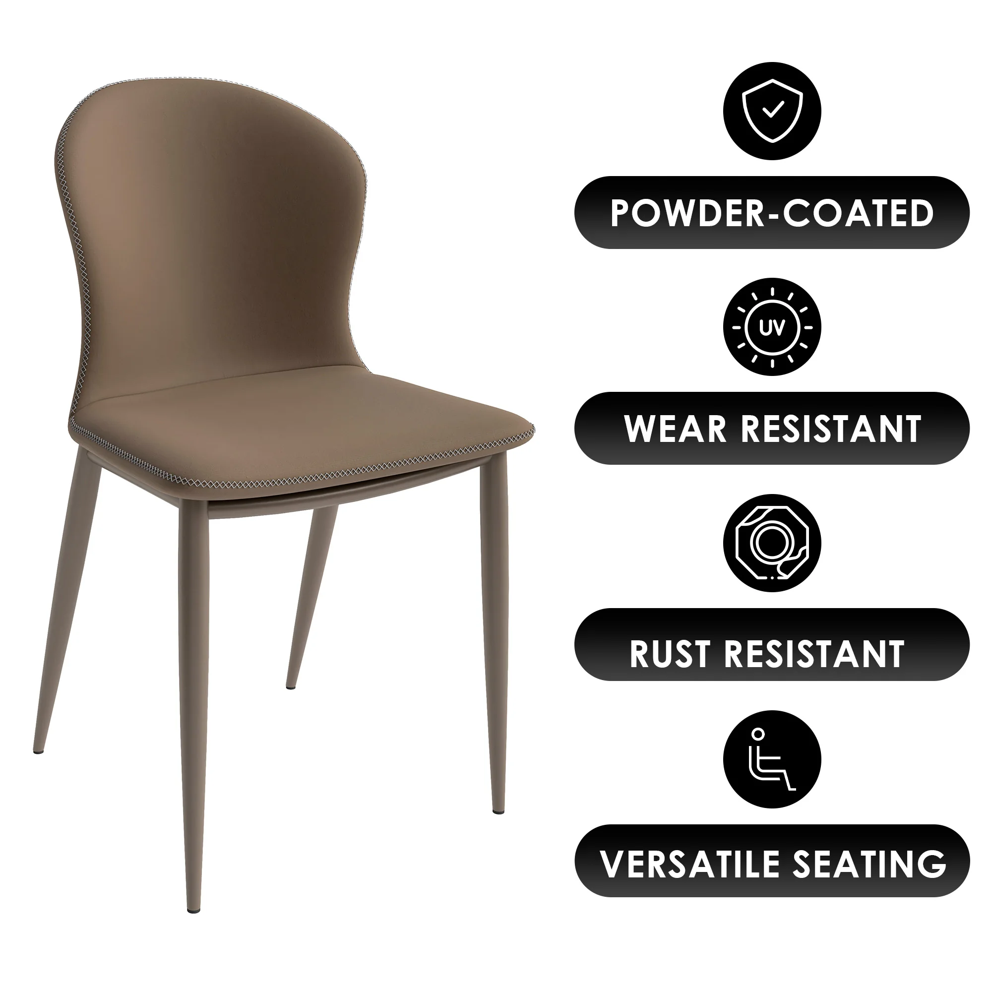 Mosaic Collection Modern Dining Chair in Light Brown Fabric