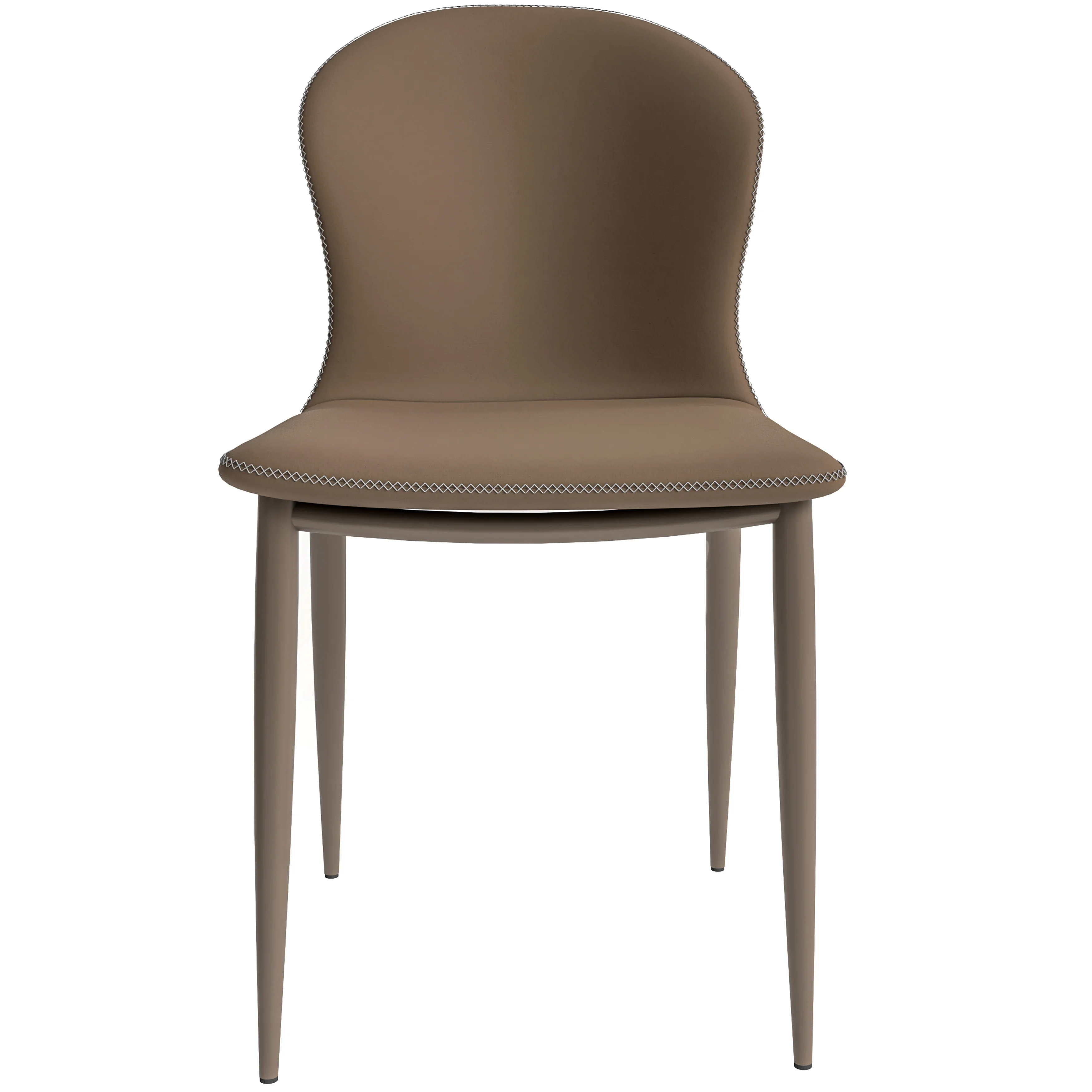 Mosaic Collection Modern Dining Chair in Light Brown Fabric - Set of 2