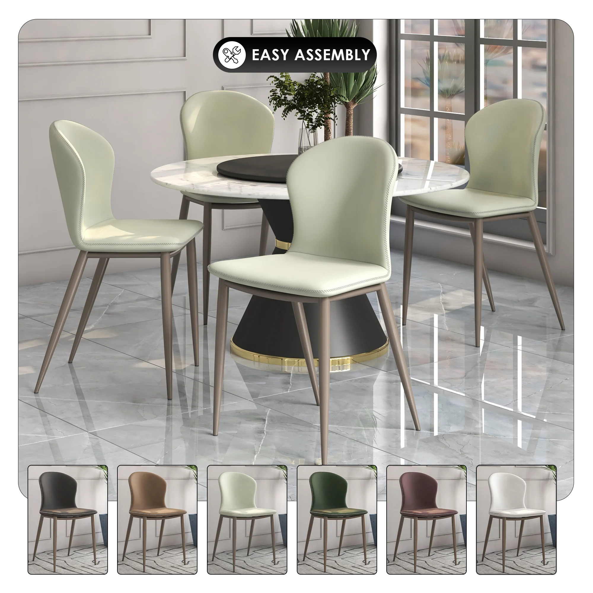 Mosaic Collection Modern Dining Chair in Light Grey - Set of 2