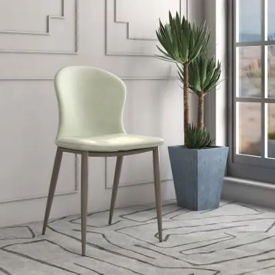 Mosaic Collection Modern Dining Chair in Light Grey - Set of 2