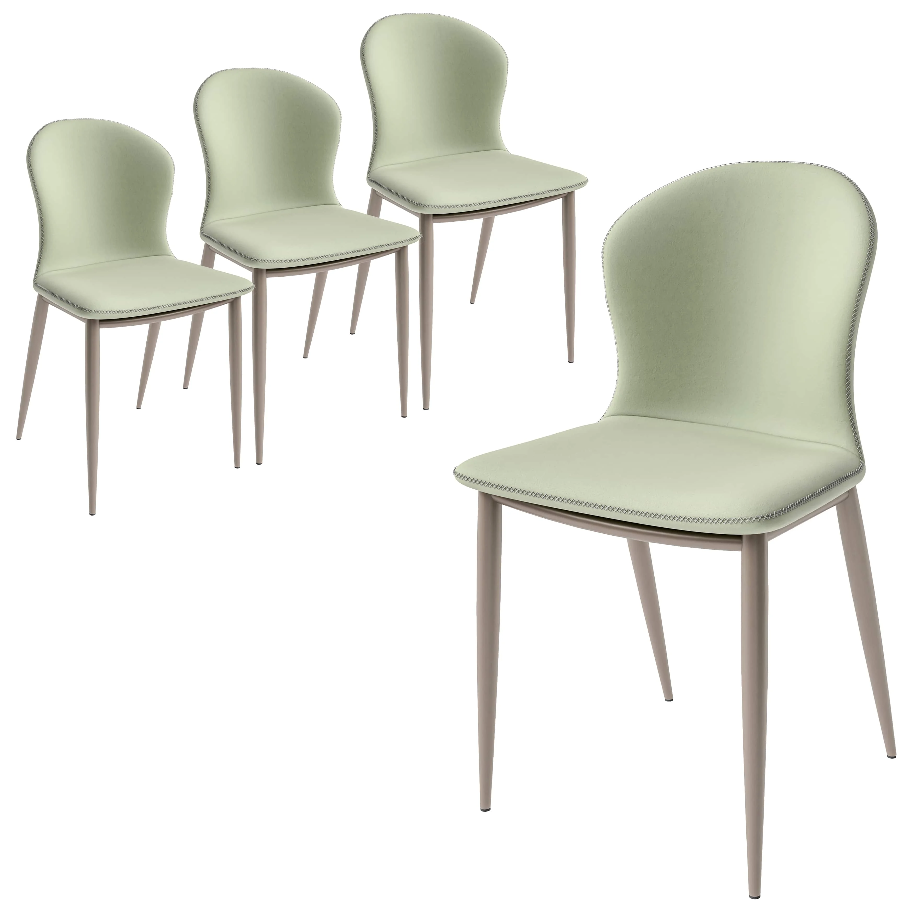 Mosaic Collection Modern Dining Chair in Light Grey - Set of 4
