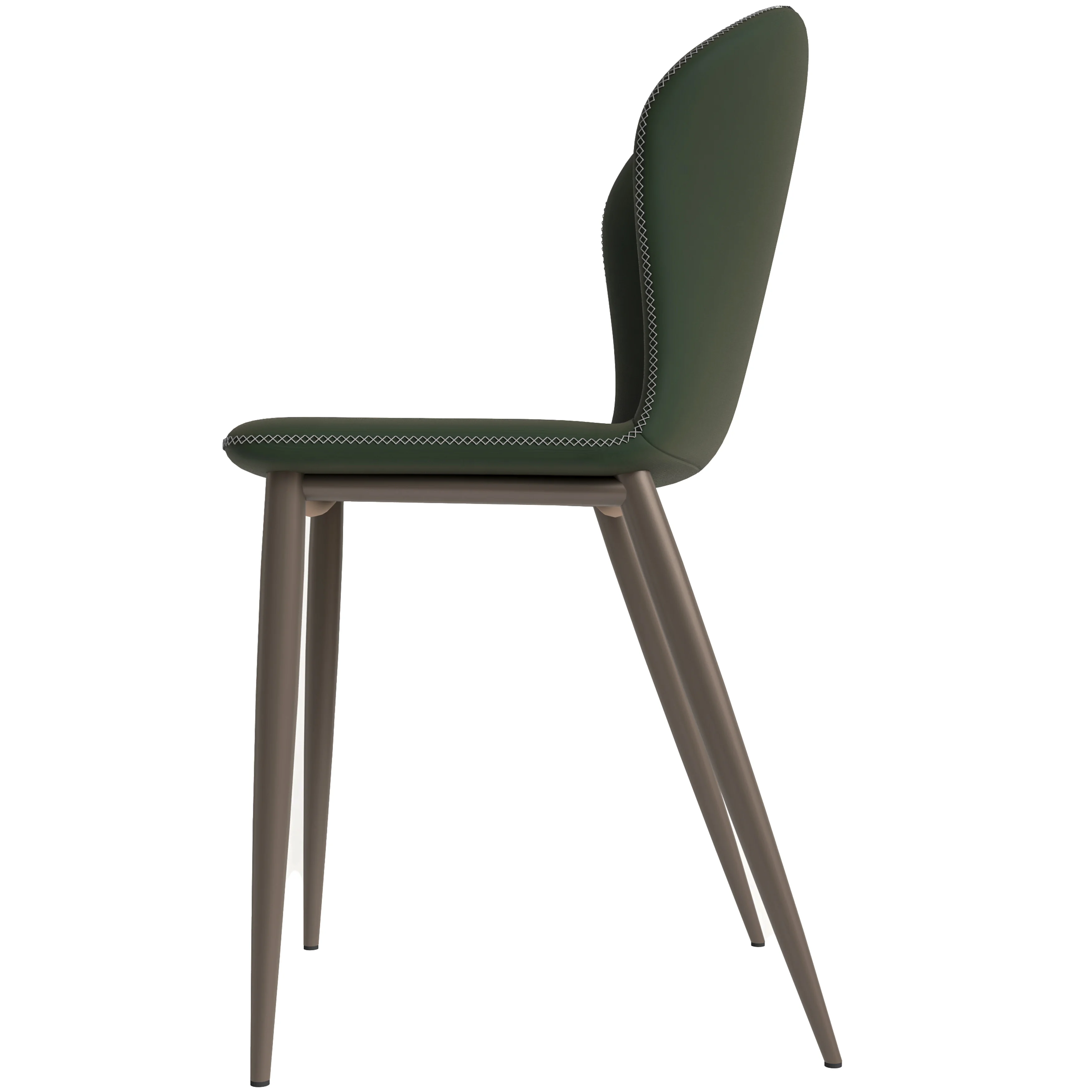 Mosaic Collection Modern Dining Chair in Olive Green Fabric