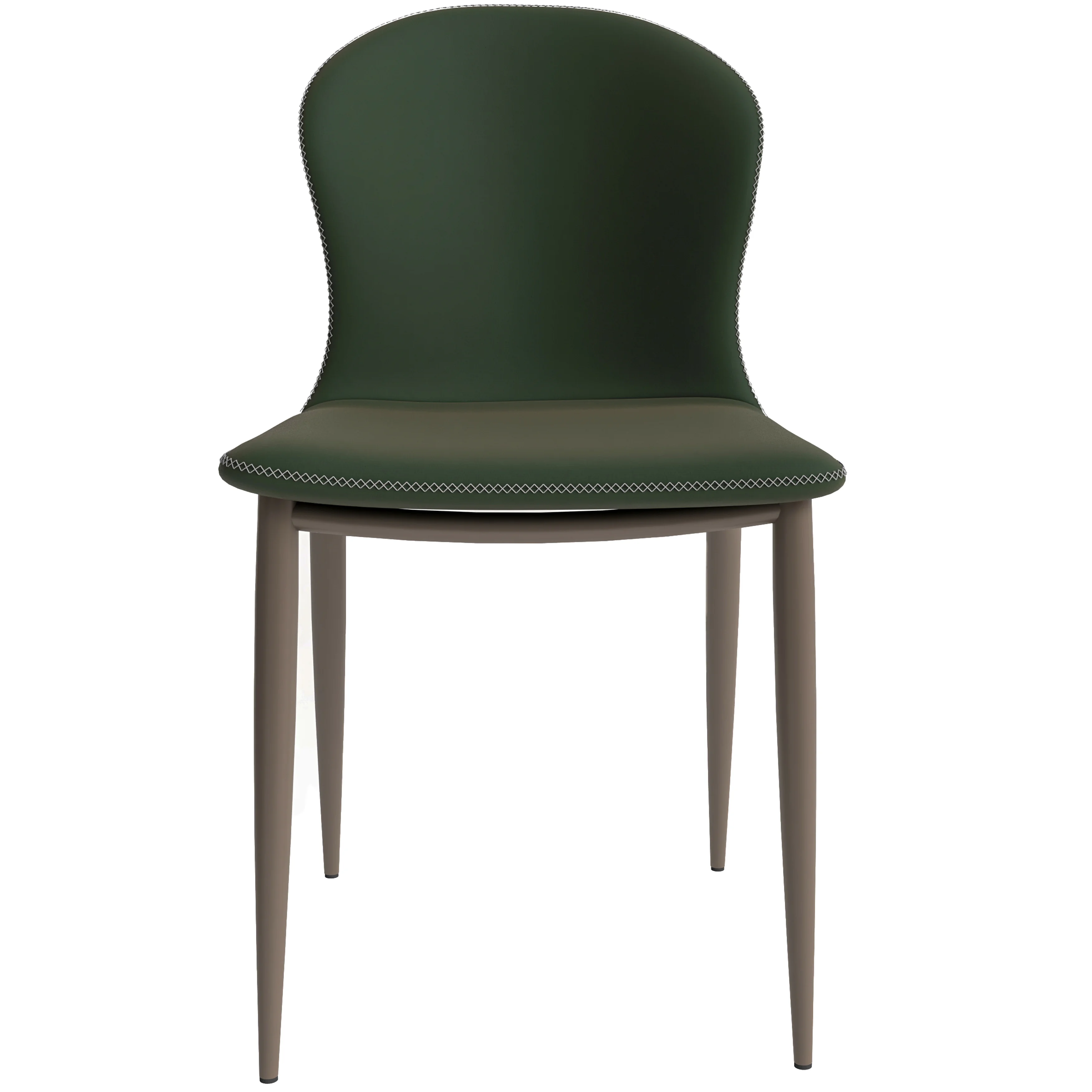 Mosaic Collection Modern Dining Chair in Olive Green Fabric - Set of 2