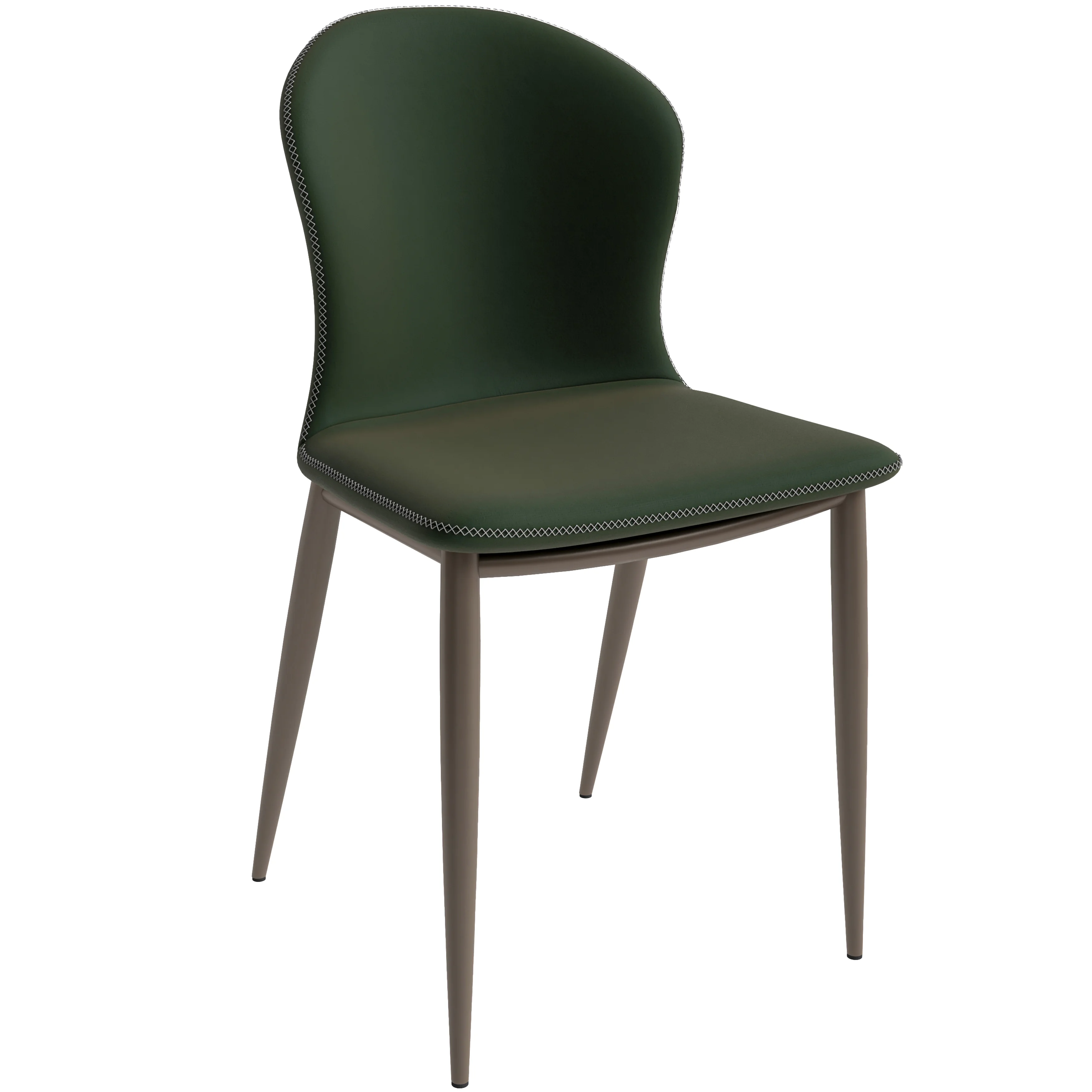 Mosaic Collection Modern Dining Chair in Olive Green Fabric - Set of 2