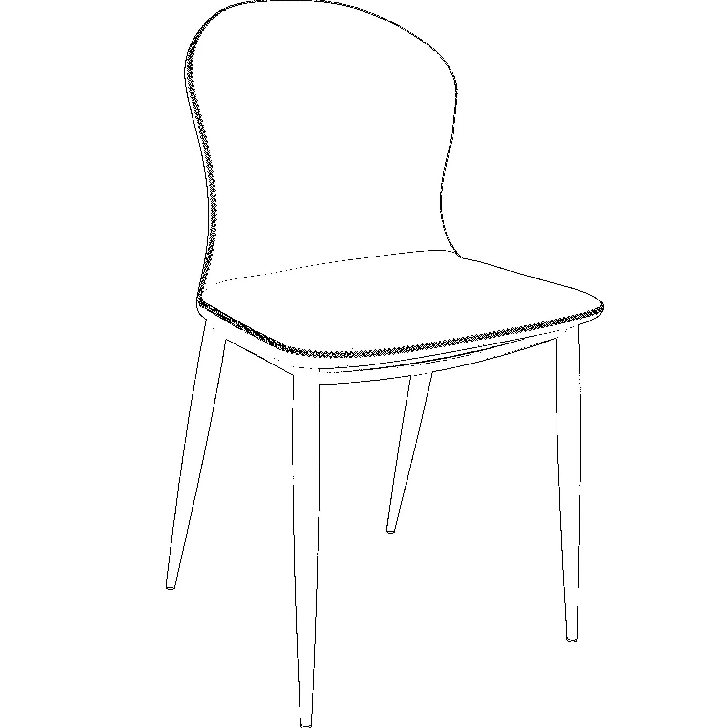 Mosaic Collection Modern Dining Chair in Plum Purple Fabric