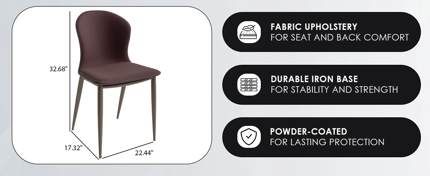 Mosaic Collection Modern Dining Chair in Plum Purple Fabric