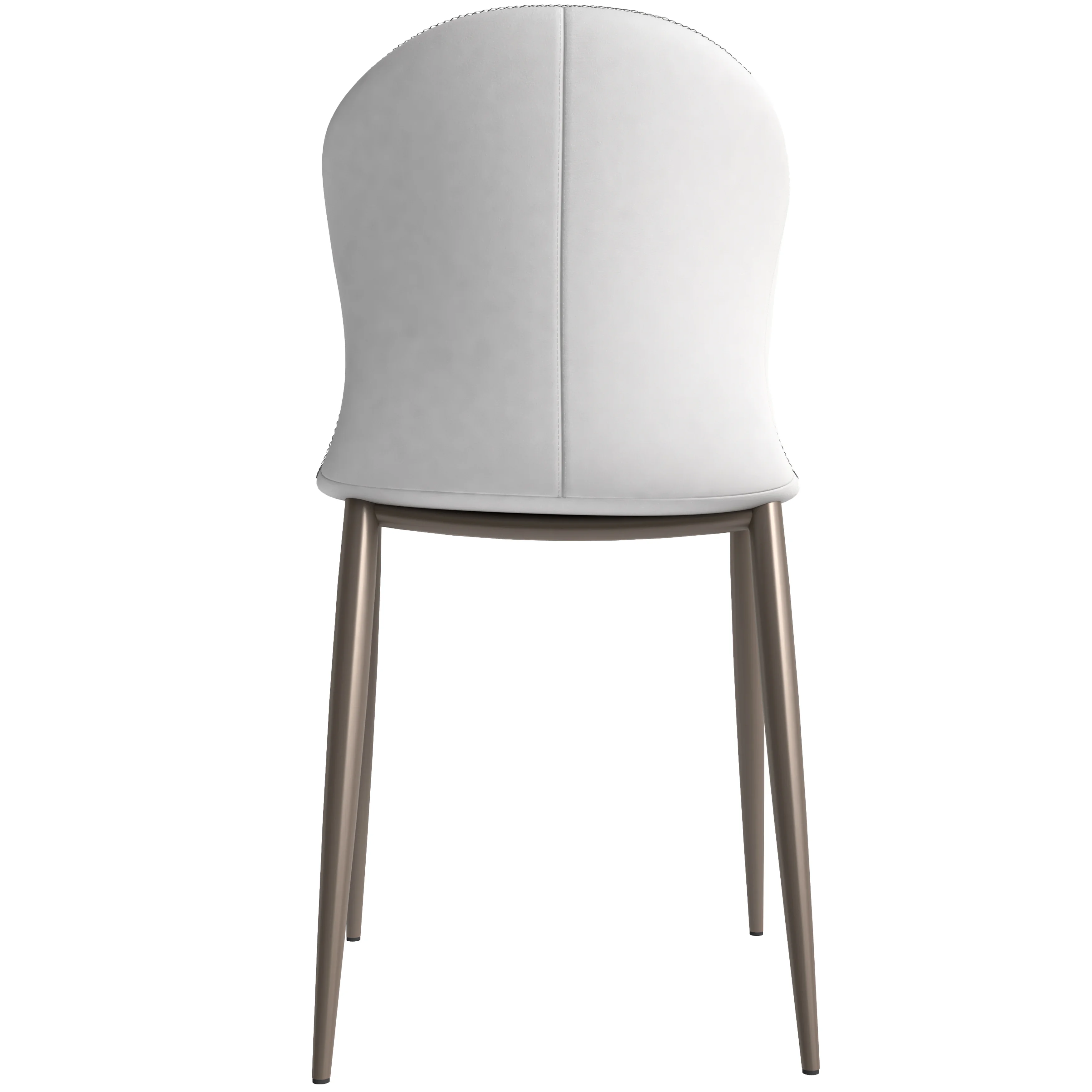 Mosaic Collection Modern Dining Chair in Coconut White Fabric - Set of 2