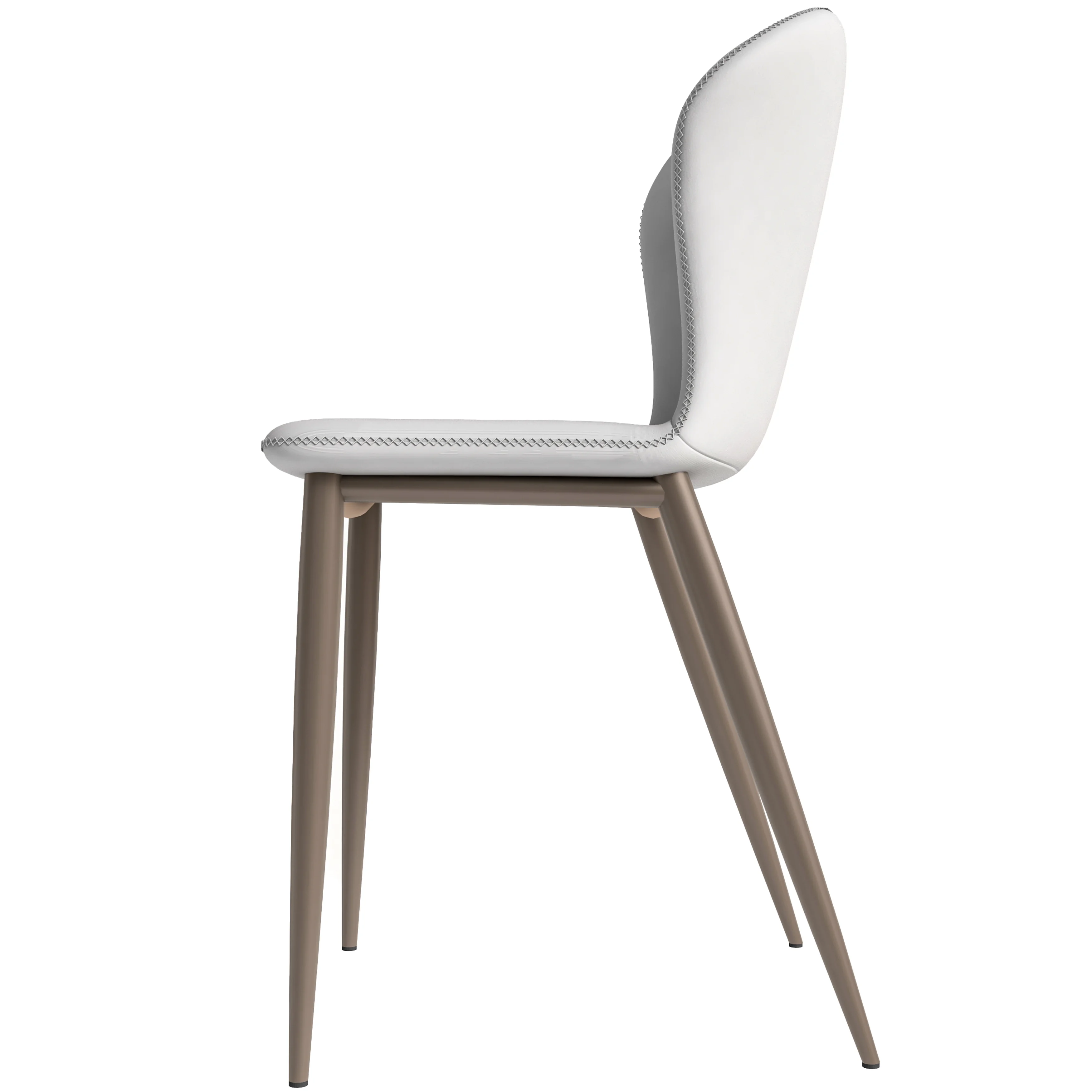 Mosaic Collection Modern Dining Chair in Coconut White Fabric - Set of 2