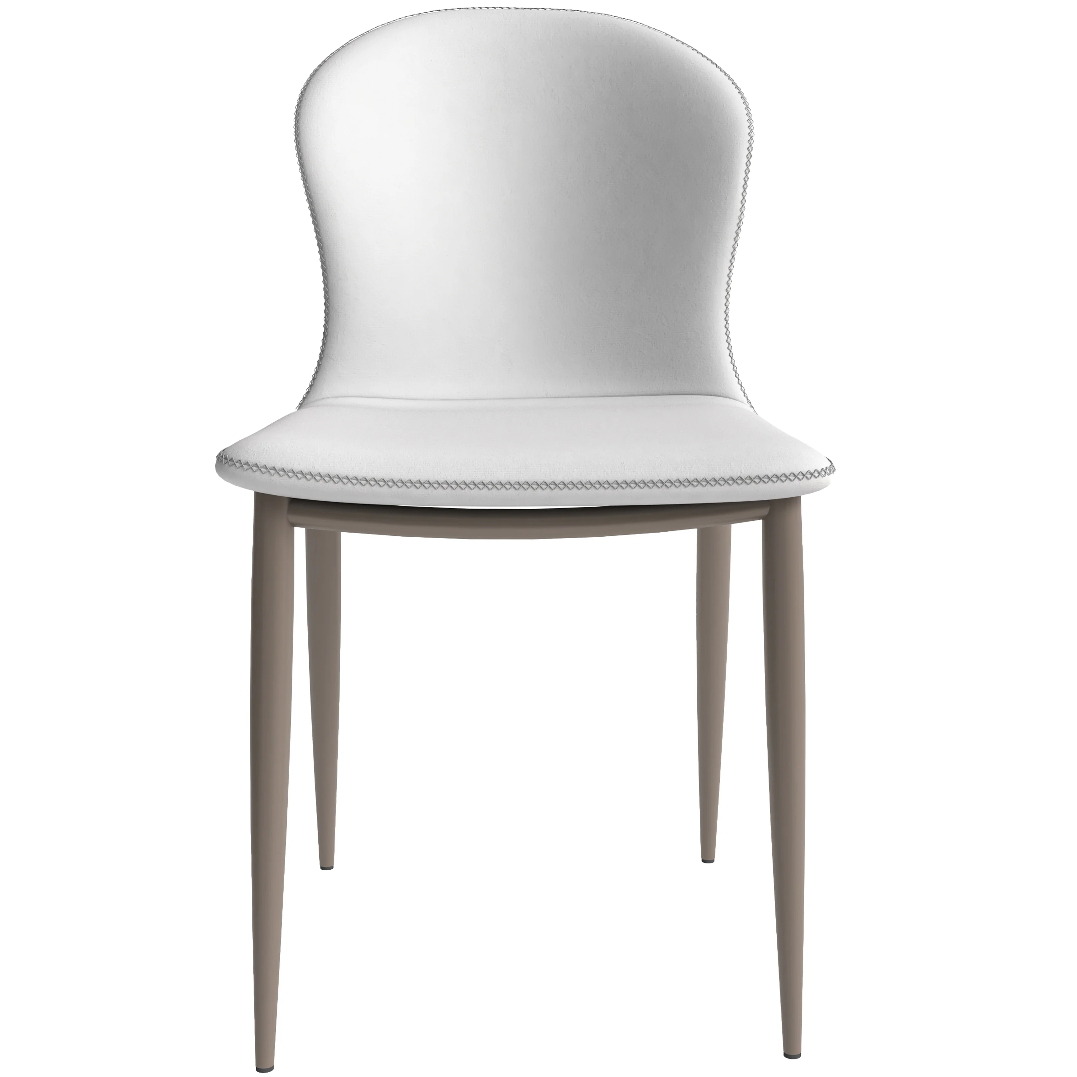 Mosaic Collection Modern Dining Chair in Coconut White Fabric - Set of 4