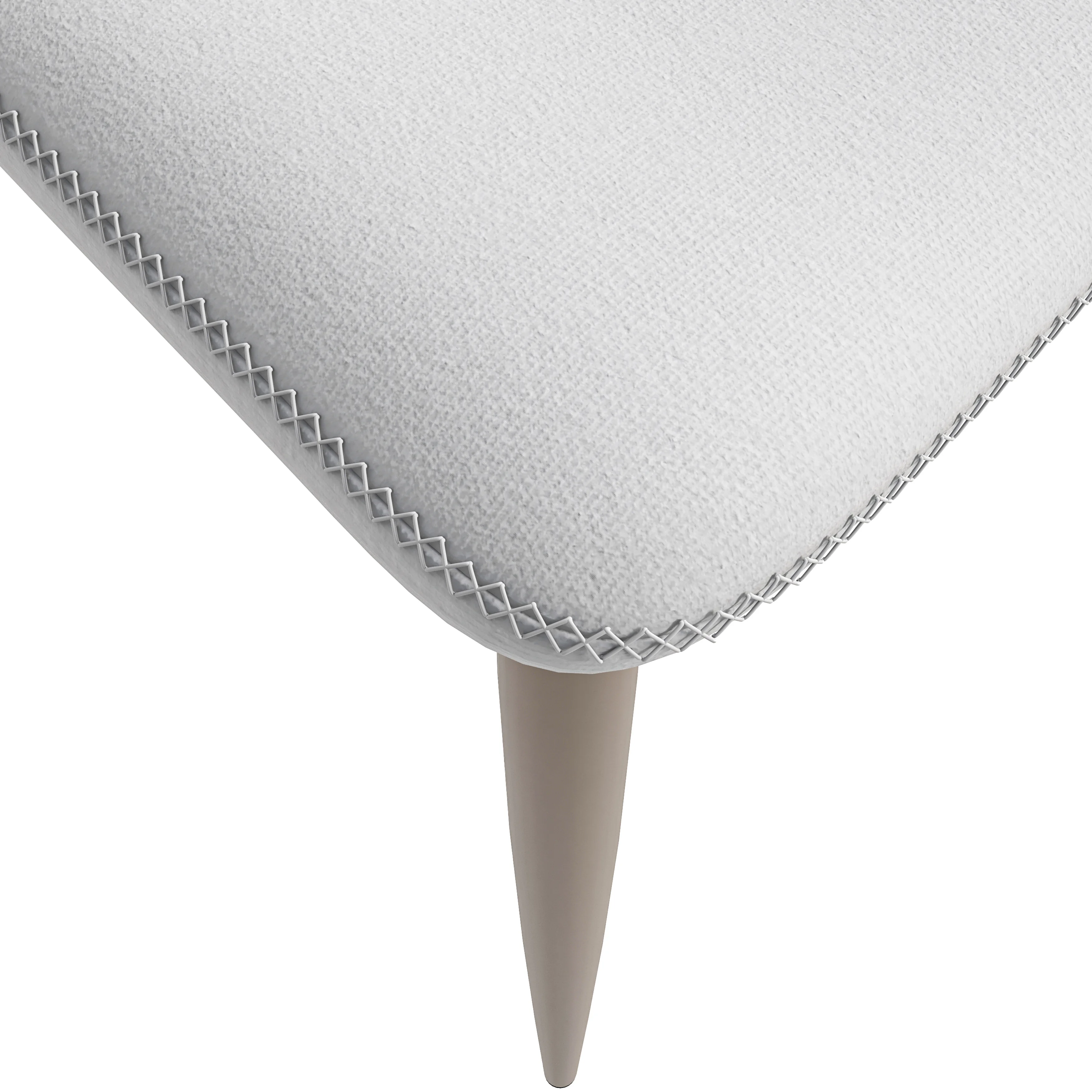 Mosaic Collection Modern Dining Chair in Coconut White Fabric - Set of 4