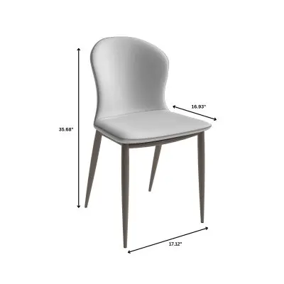 Mosaic Collection Modern Dining Chair in Coconut White Fabric - Set of 4