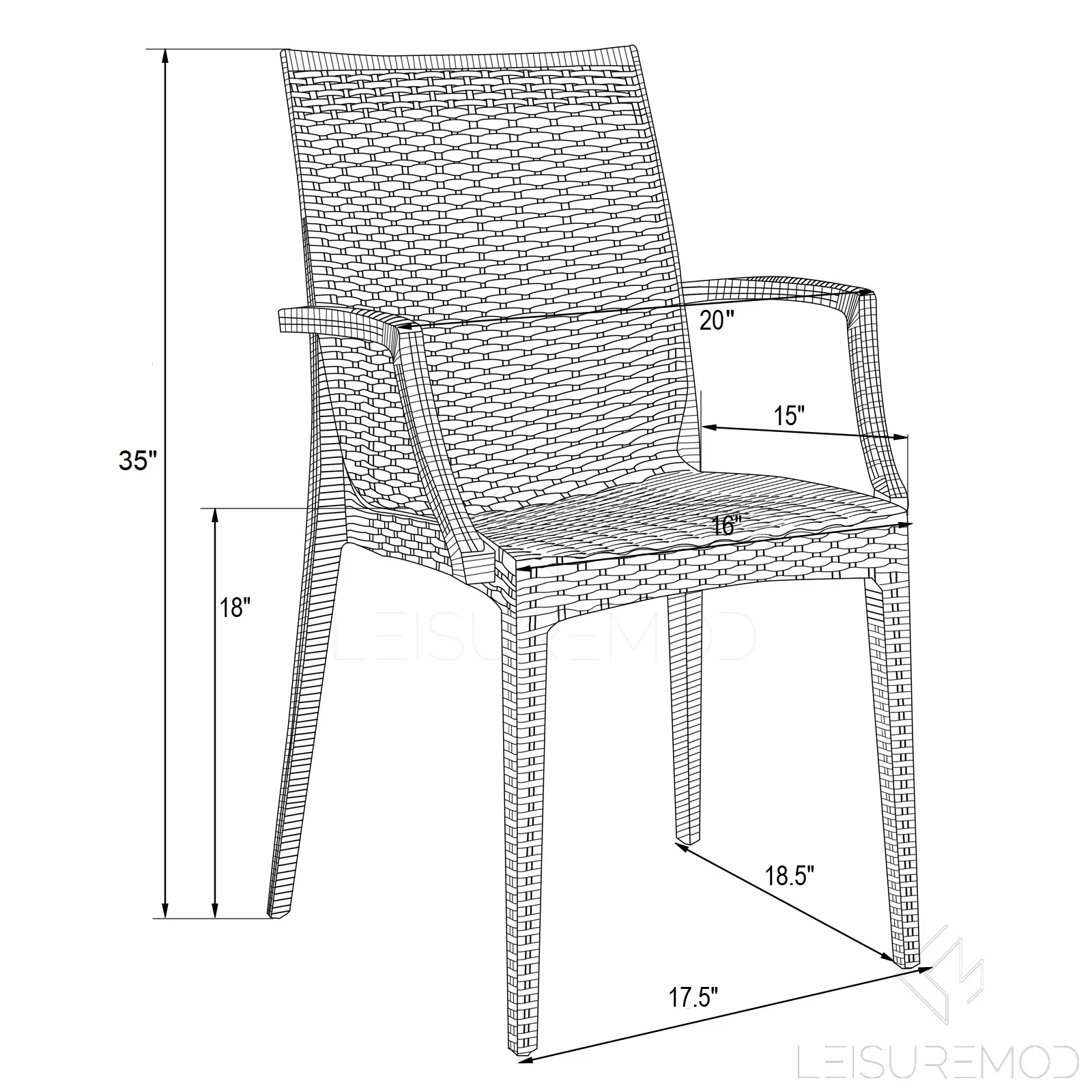 Weave Mace Indoor/Outdoor Chair (With Arms)