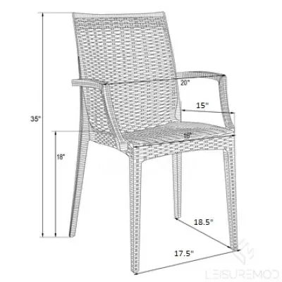 Weave Mace Indoor/Outdoor Chair (With Arms)