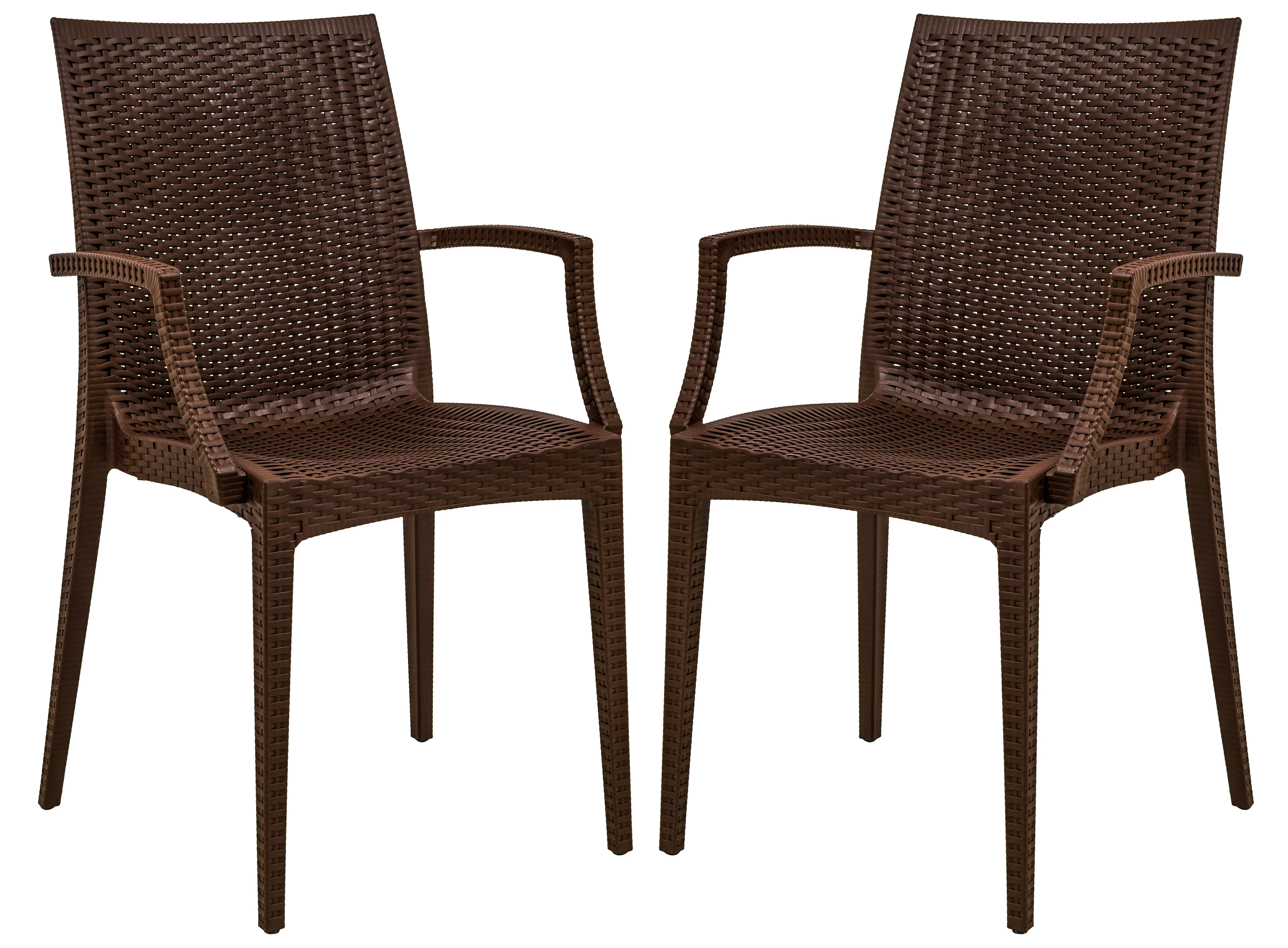 Weave Mace Indoor/Outdoor Chair (With Arms), Set of 2