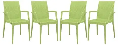 Weave Mace Indoor/Outdoor Chair (With Arms), Set of 4
