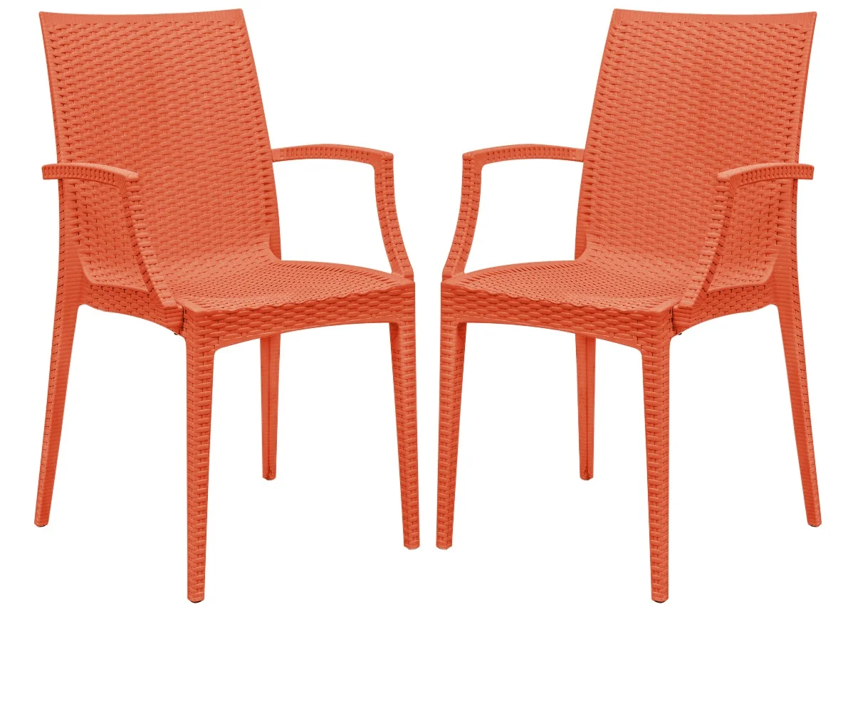 Weave Mace Indoor/Outdoor Chair (With Arms), Set of 2