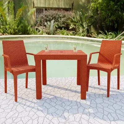 Weave Mace Indoor/Outdoor Chair (With Arms), Set of 2