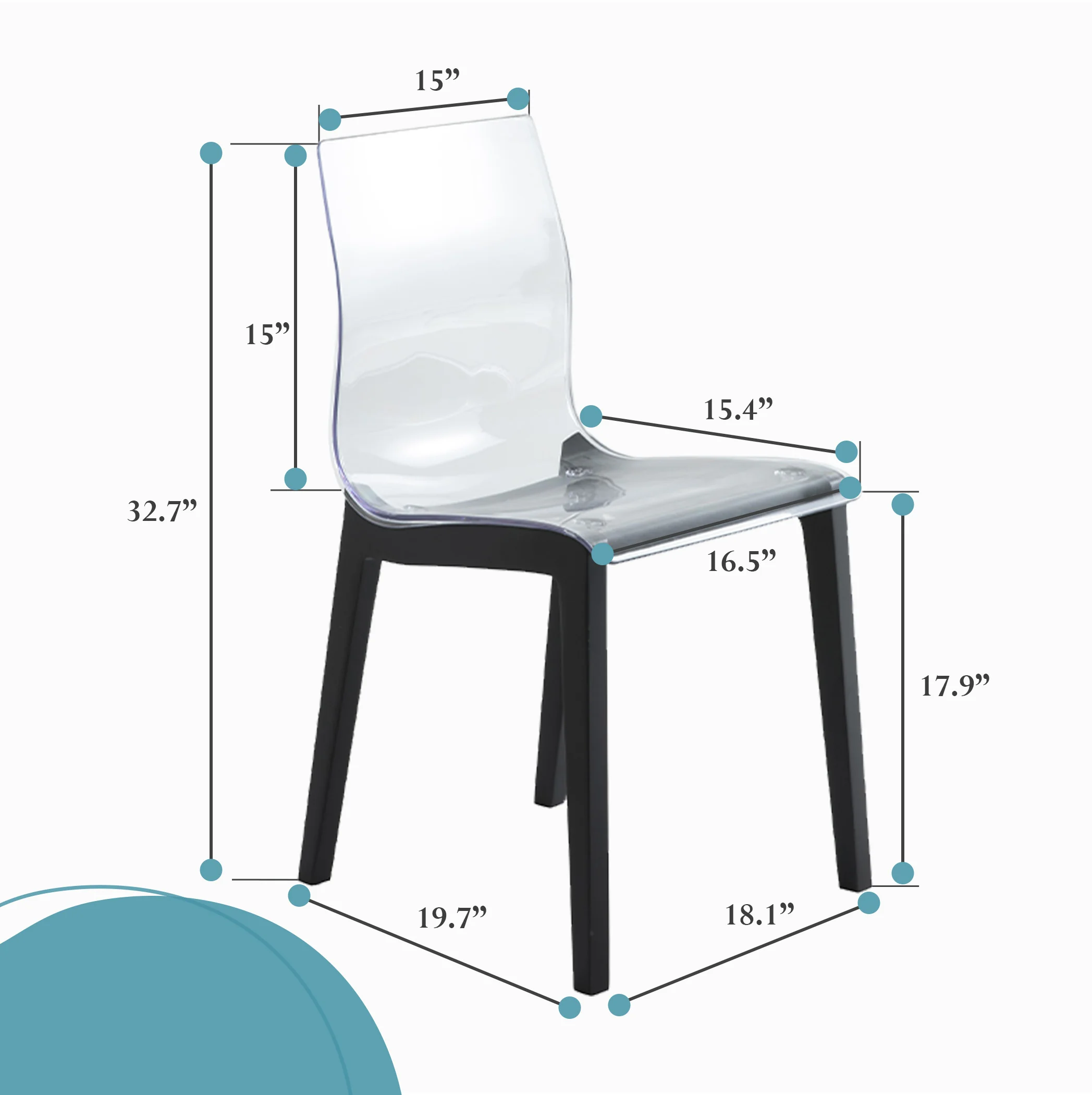 Marsden Modern Dining Side Chair With Beech Wood Legs Set of 4