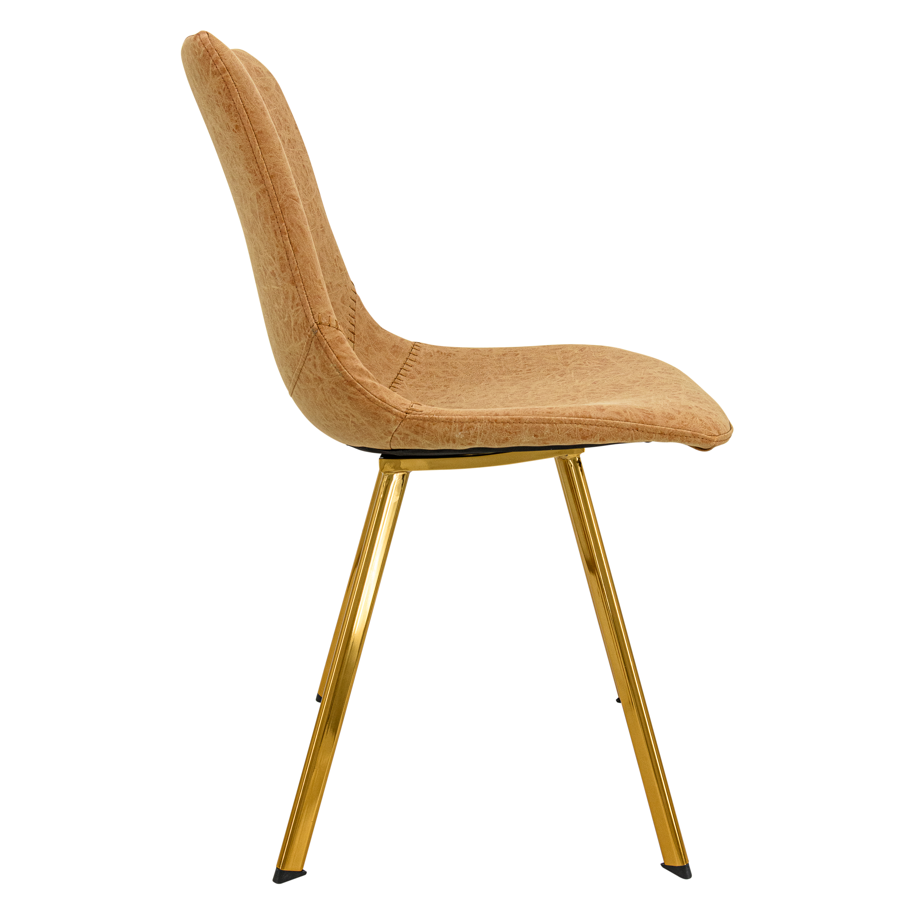 Markley Modern Leather Dining Chair With Gold Legs Set of 4