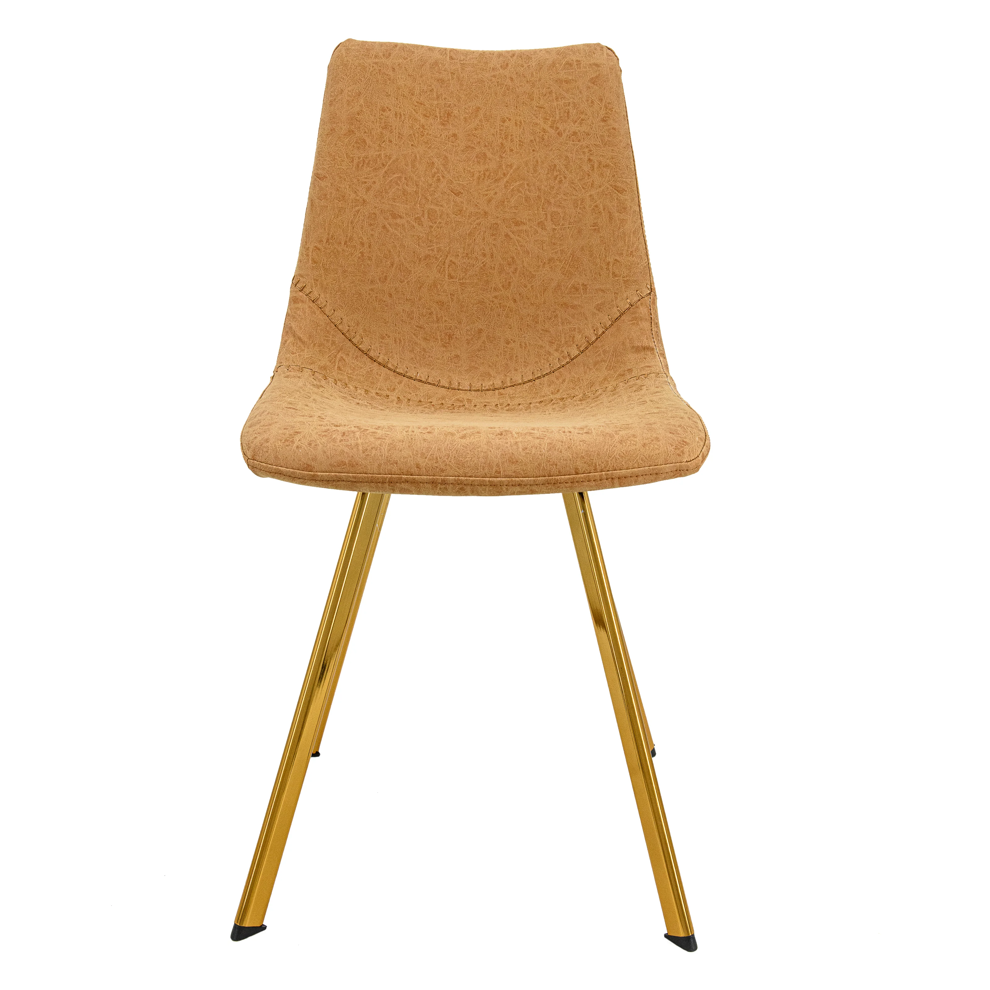 Markley Modern Leather Dining Chair With Gold Legs Set of 4