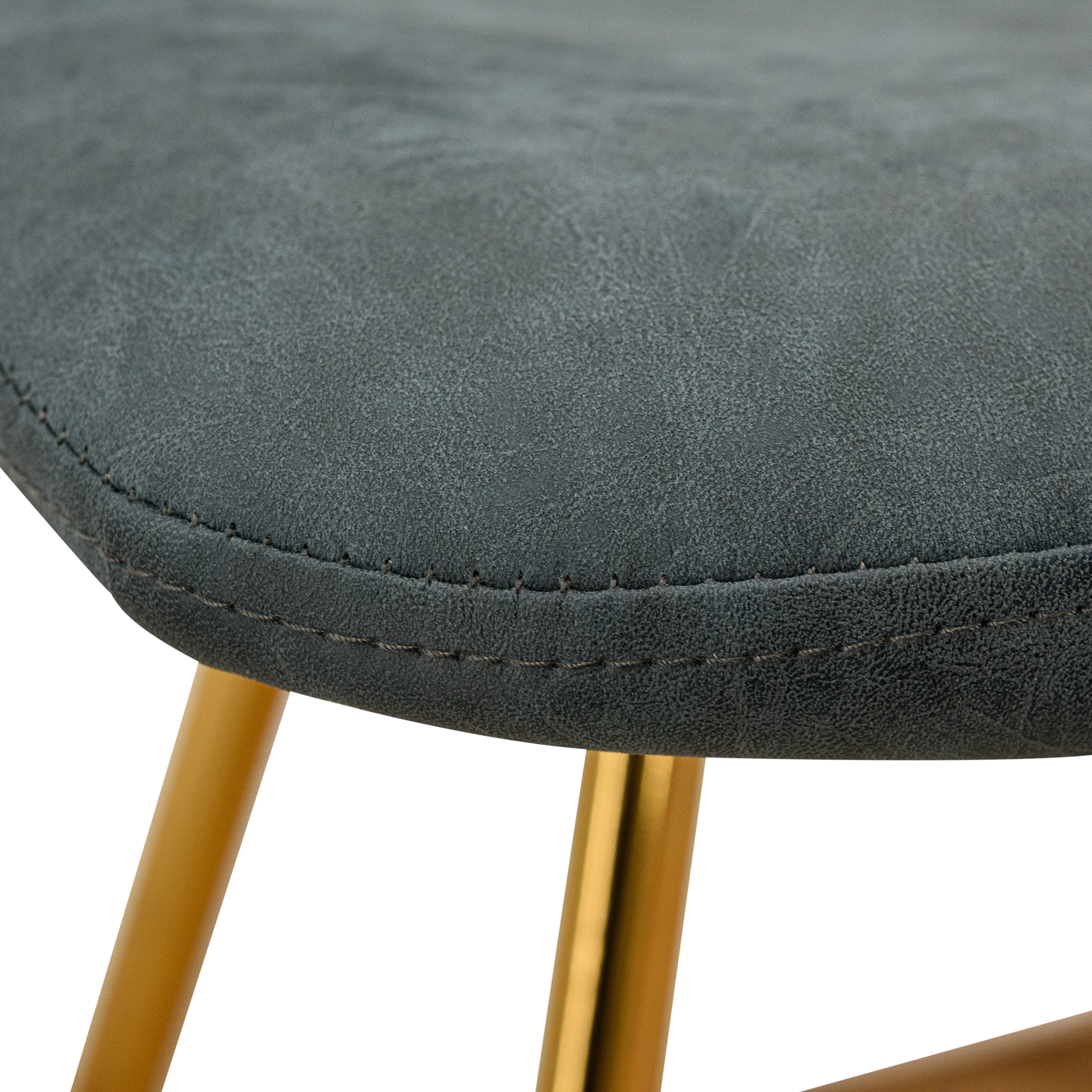 Markley Modern Leather Dining Chair With Gold Legs Set of 4