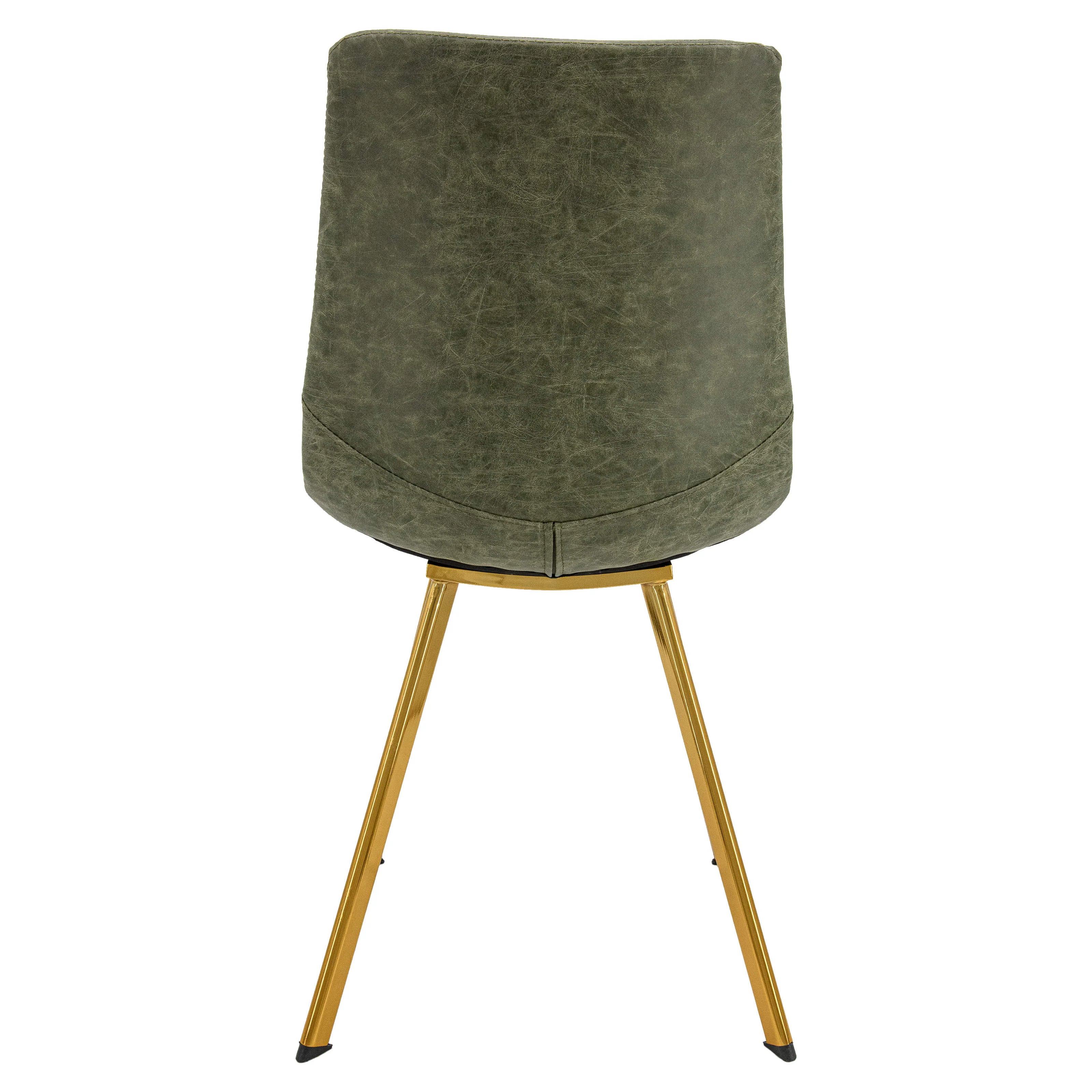 Markley Modern Leather Dining Chair With Gold Legs