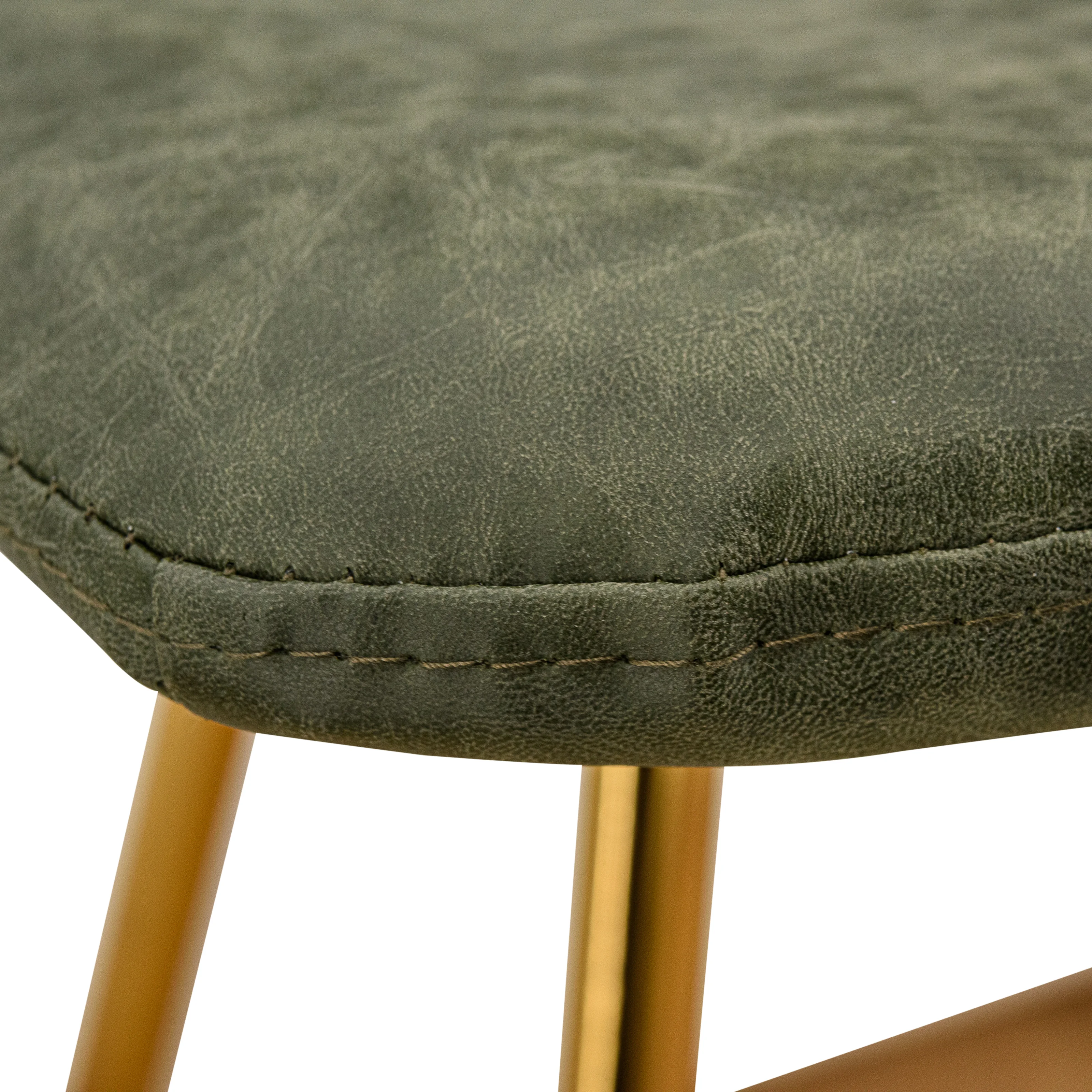 Markley Modern Leather Dining Chair With Gold Legs Set of 4