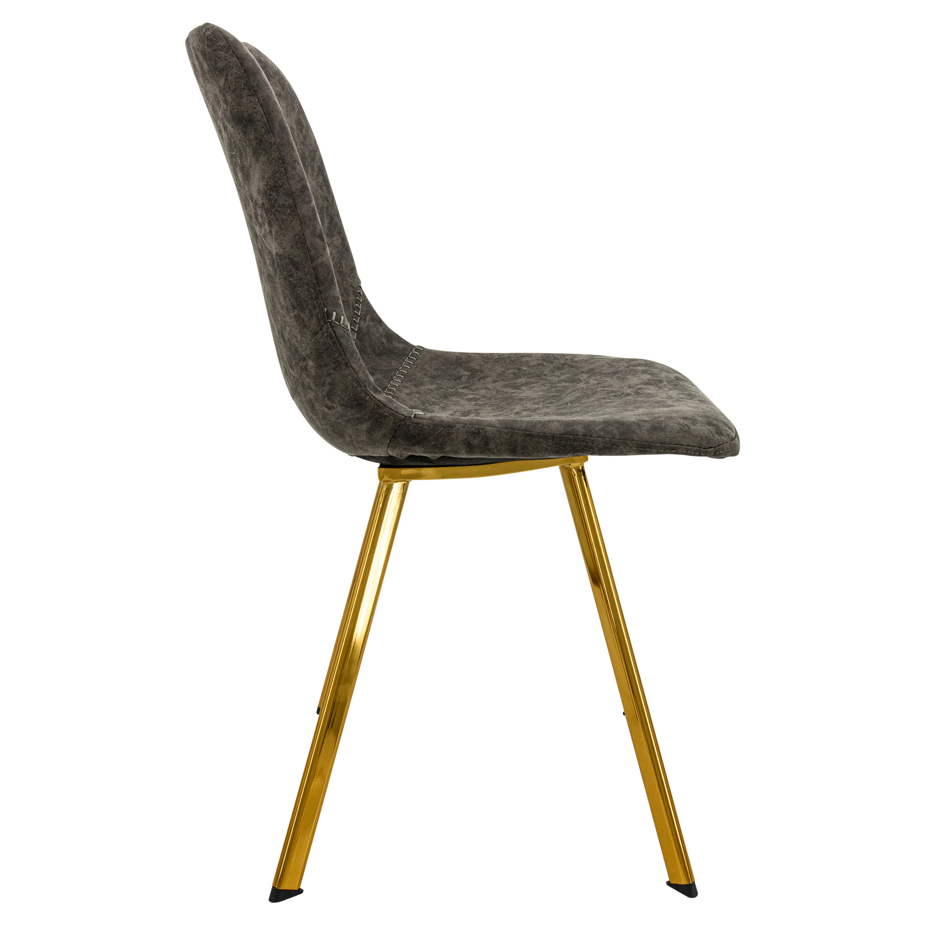 Markley Modern Leather Dining Chair With Gold Legs