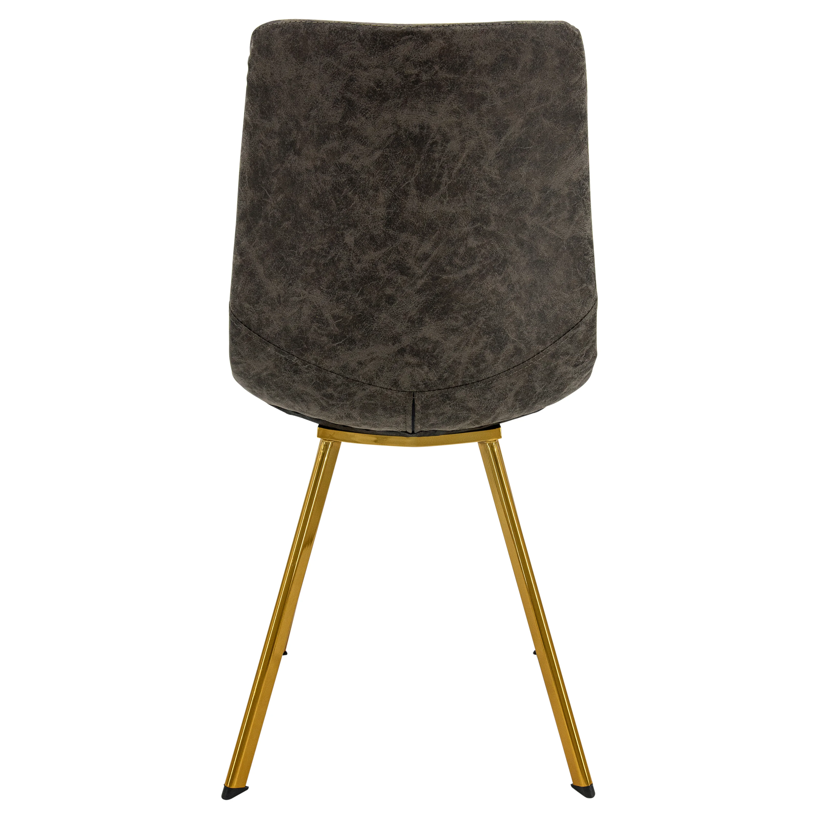 Markley Modern Leather Dining Chair With Gold Legs
