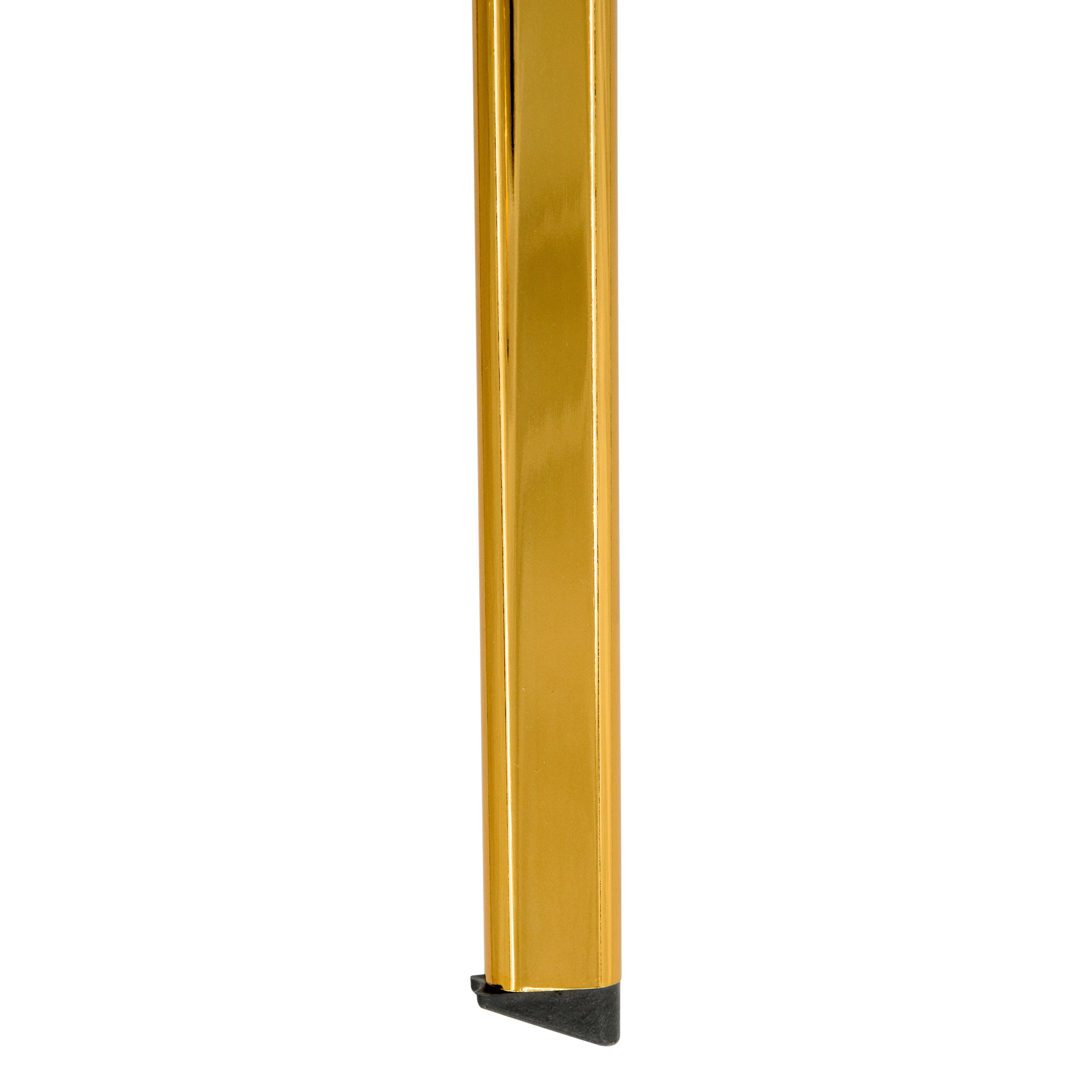 Markley Modern Leather Dining Chair With Gold Legs Set of 4