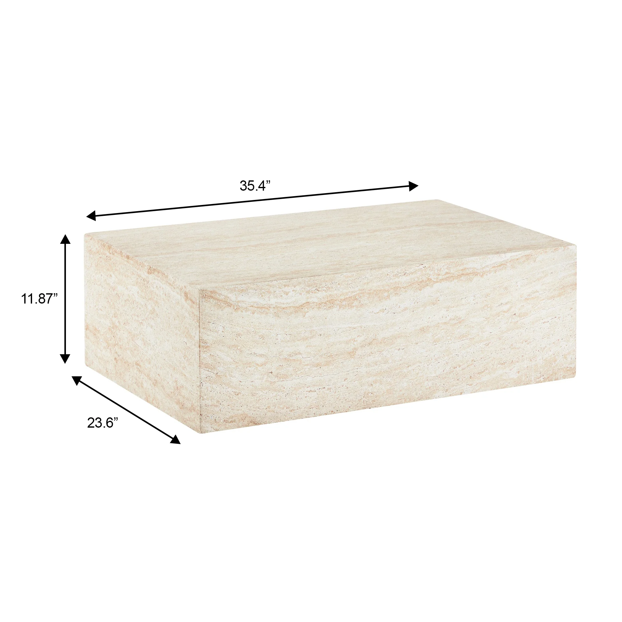 Maya Collection Outdoor/Indoor Coffee Table in Travertine