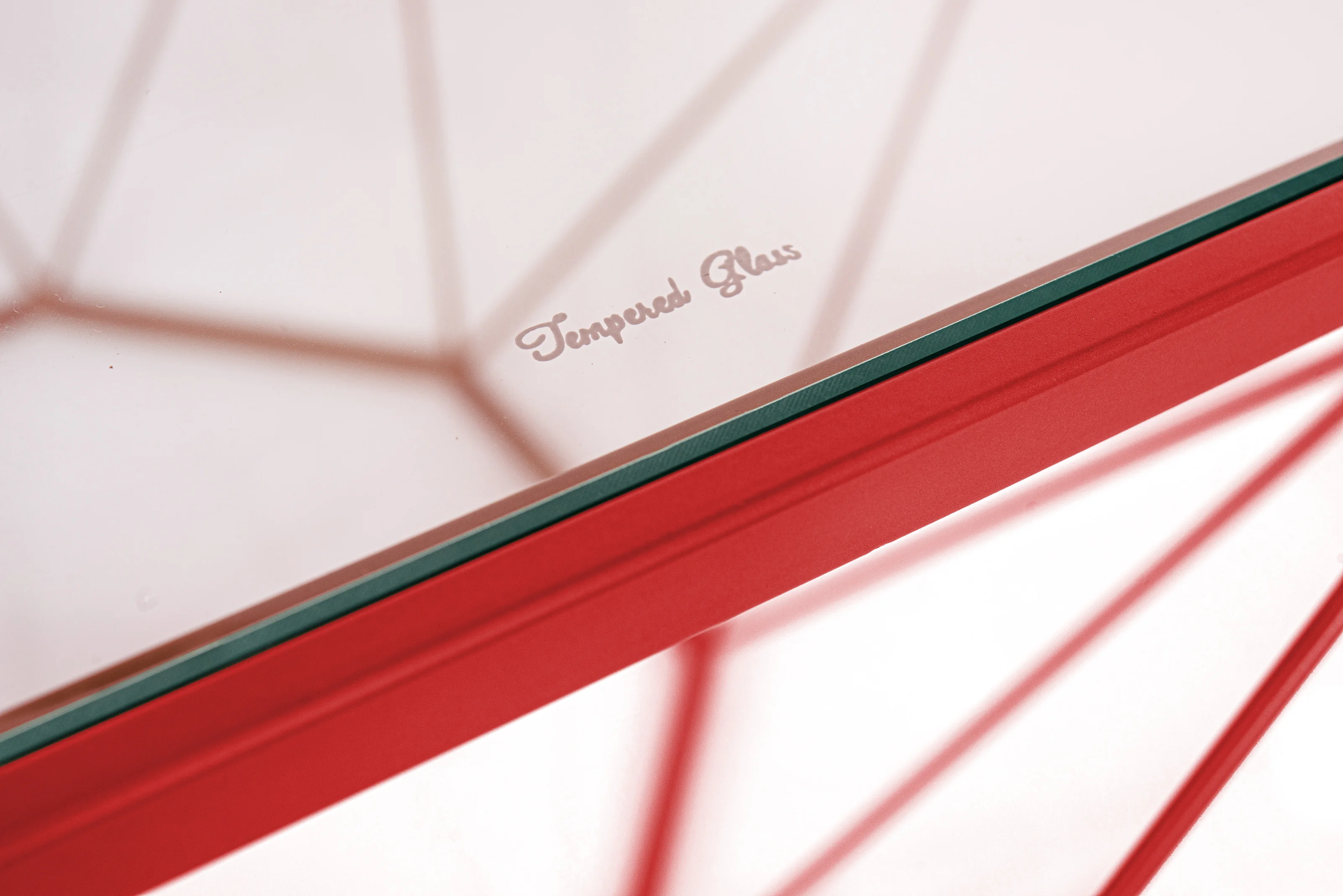 Malibu Large Modern Octagon Glass Top Coffee Table With Geometric Base