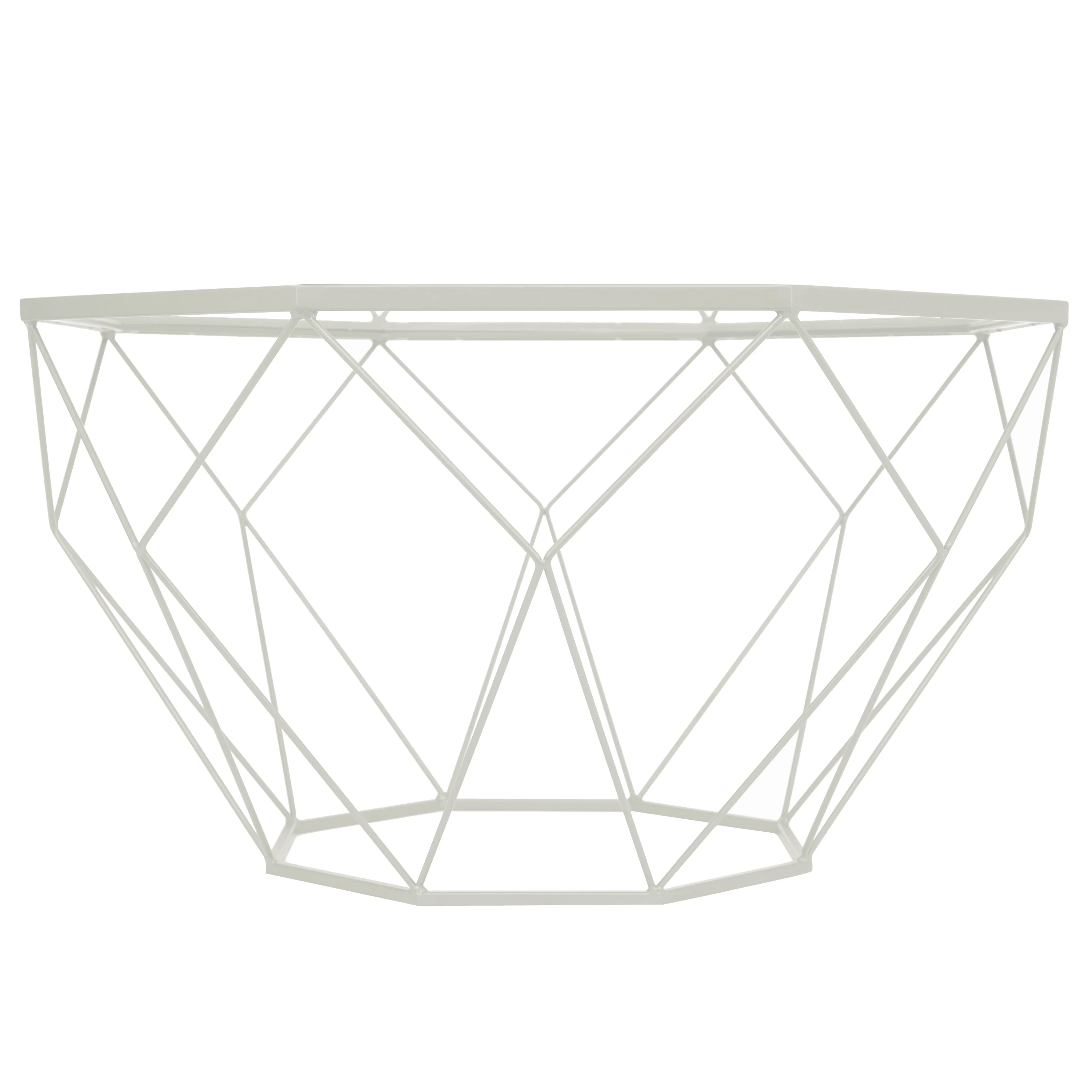 Malibu Large Modern Octagon Glass Top Coffee Table With Geometric Base
