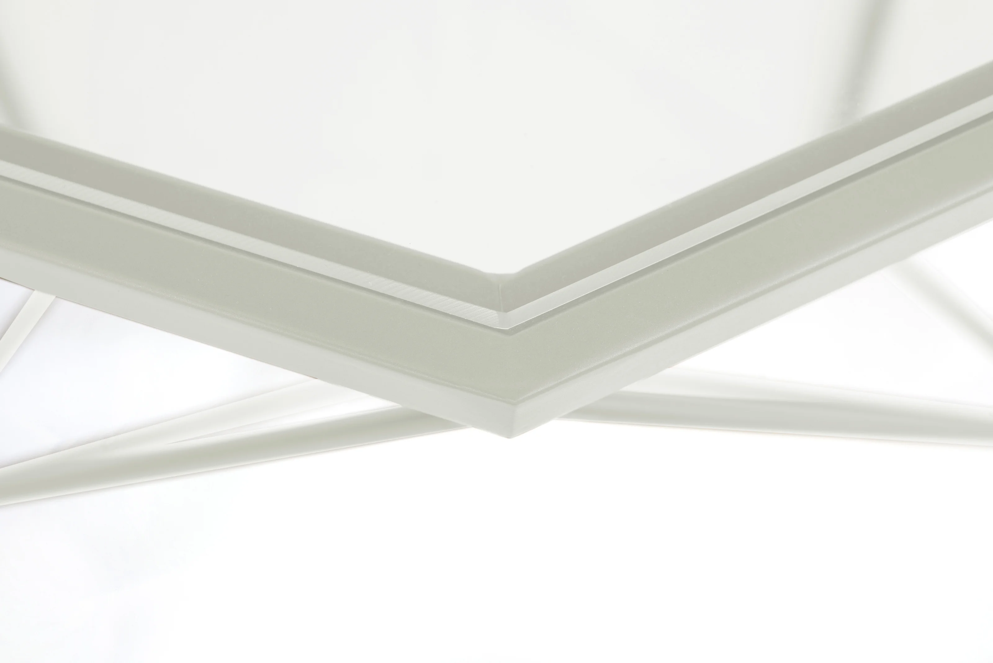 Malibu Large Modern Octagon Glass Top Coffee Table With Geometric Base