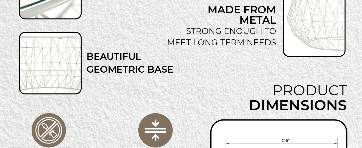 Malibu Modern Round Glass Top Coffee Table With Metal Base