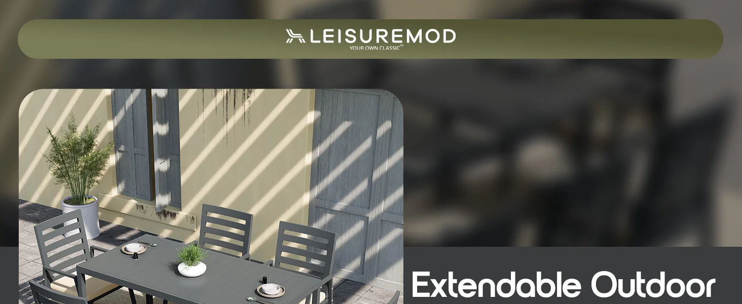 Marlin Extenable outdoor Dining Table 78-118 in Black