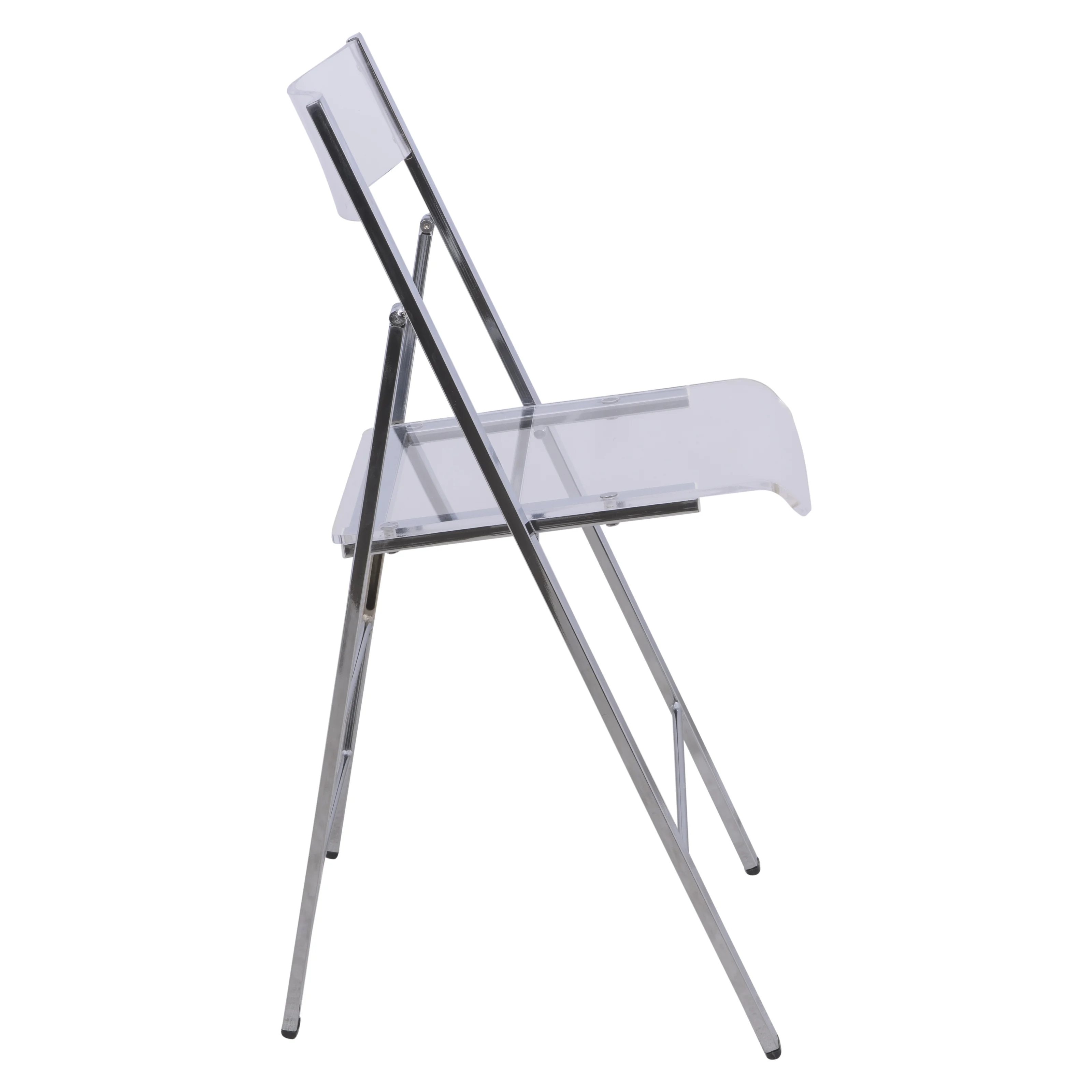 Menno Modern Acrylic Folding Chair, Set of 2