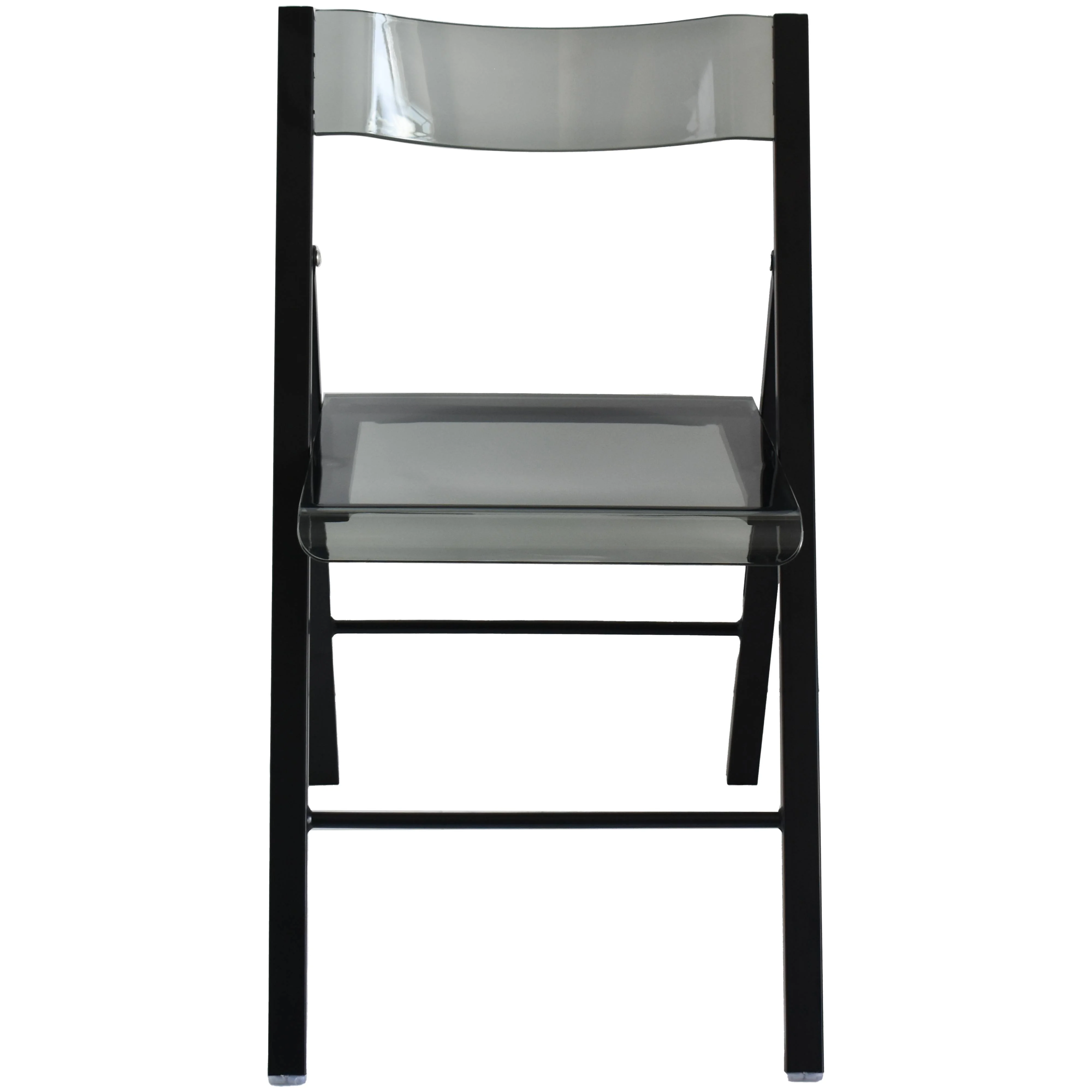 Menno Modern Acrylic Folding Chair Black Frame With Trans Black Seat