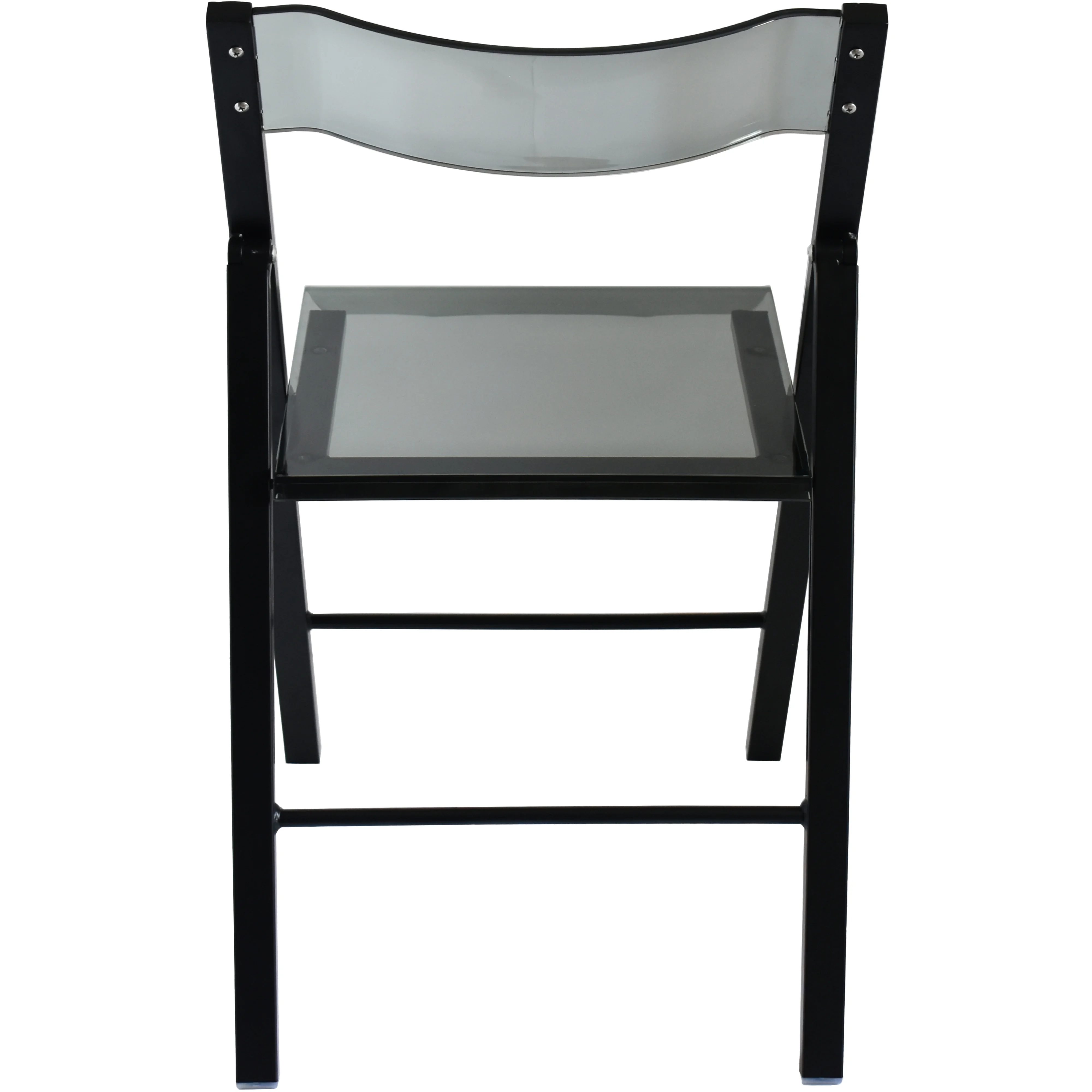 Menno Modern Acrylic Folding Chair Black Frame With Trans Black Seat Set of 4