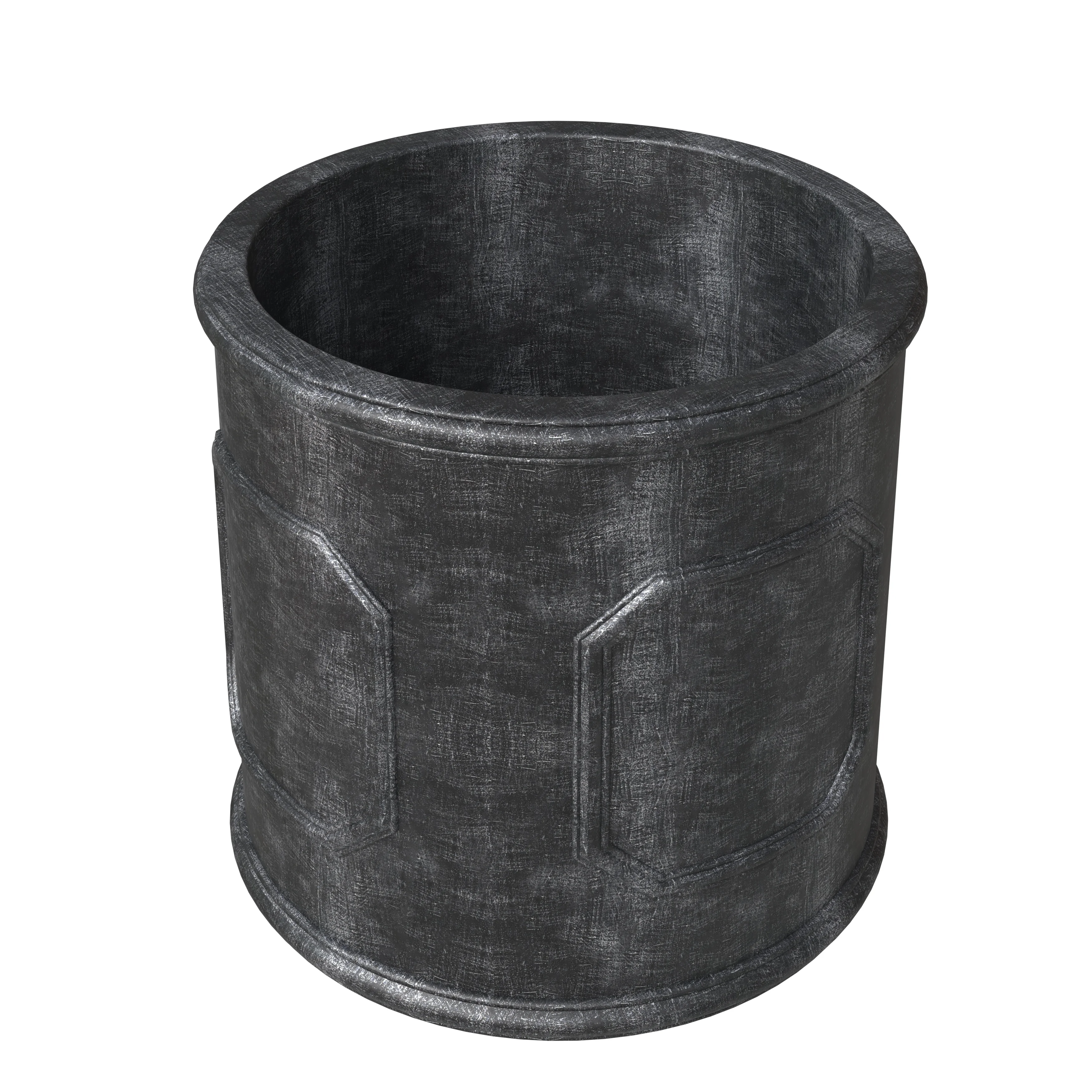 Meadow Series Fiber Stone Planter in Black 15" Dia, 15" HIgh