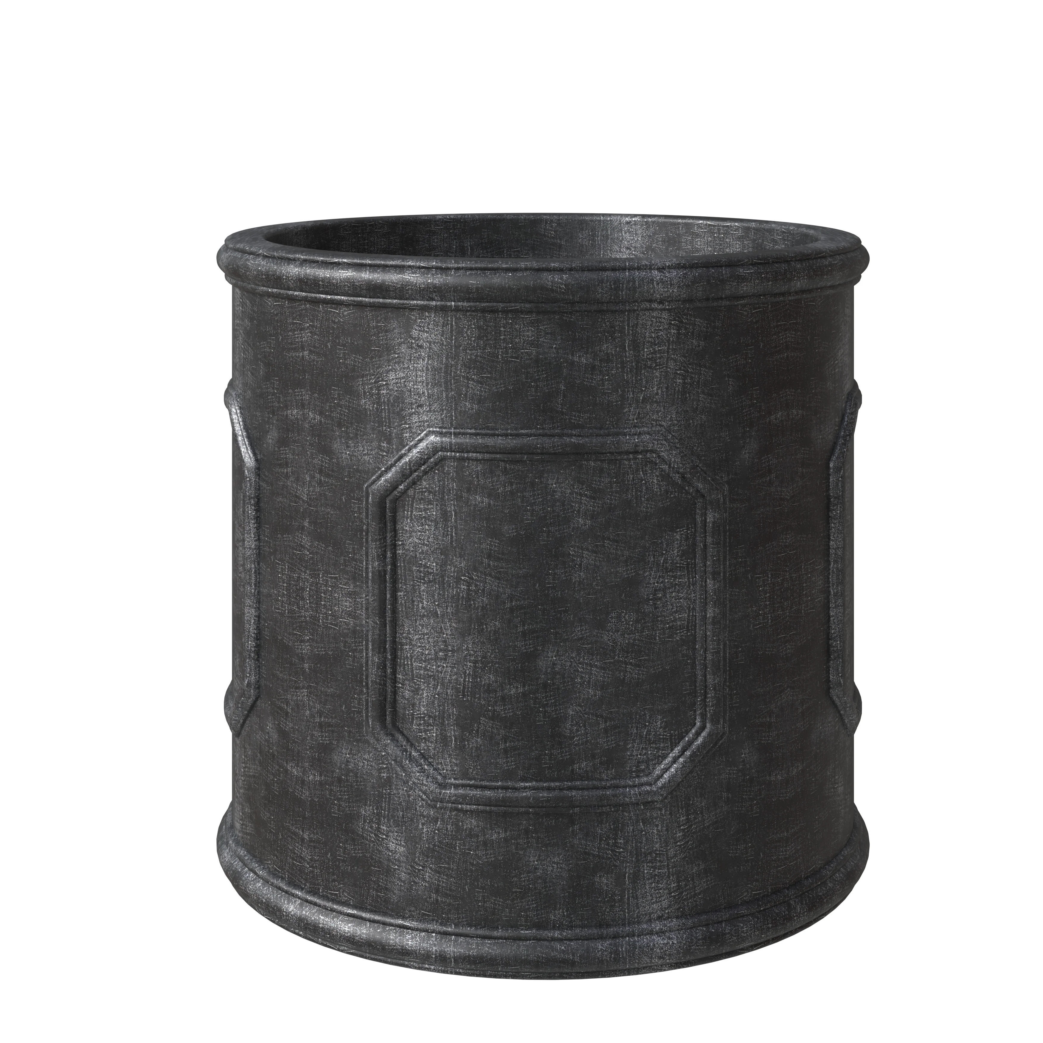 Meadow Series Fiber Stone Planter in Black 15" Dia, 15" HIgh