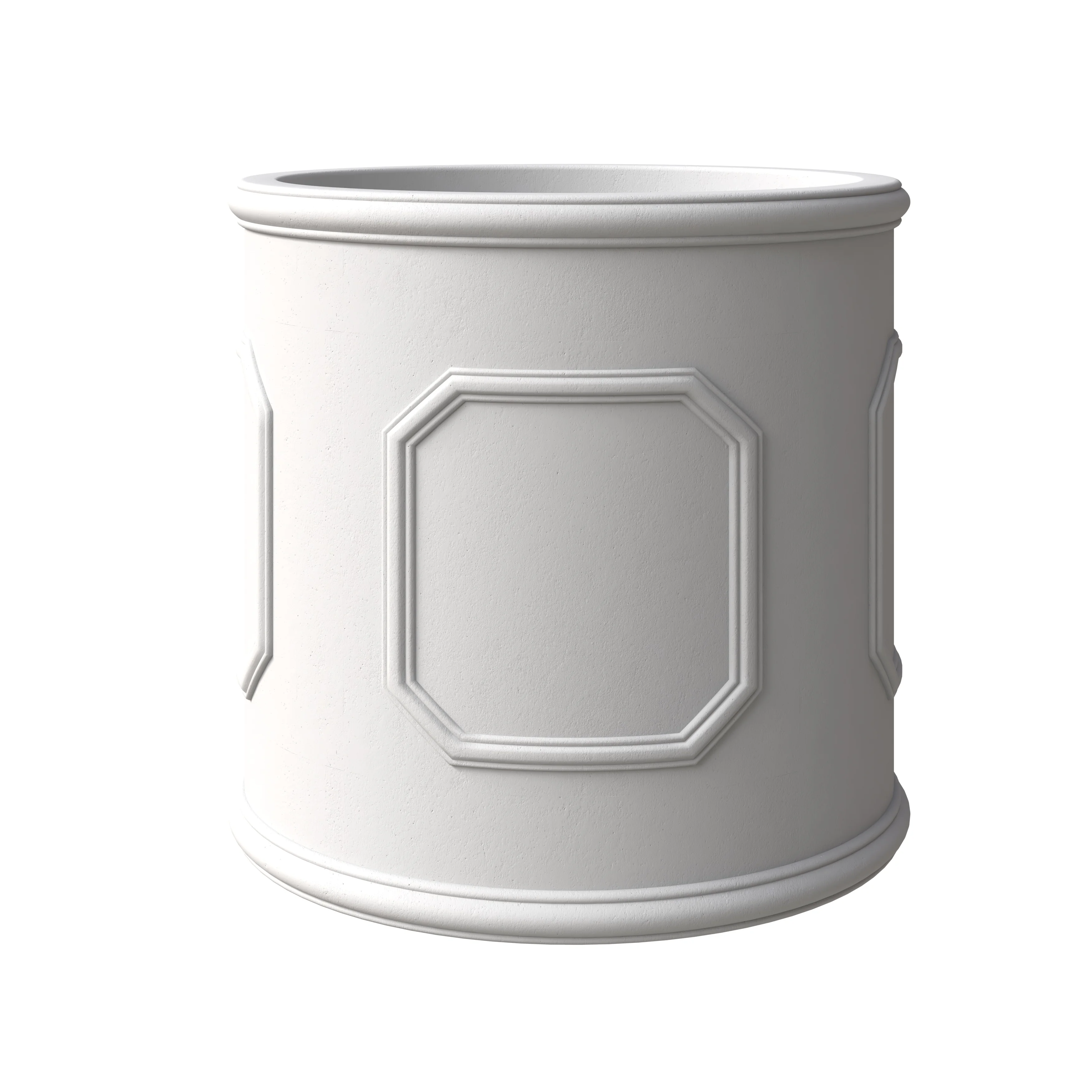 Meadow Series Fiber Stone Planter in White 15" Dia, 15" HIgh