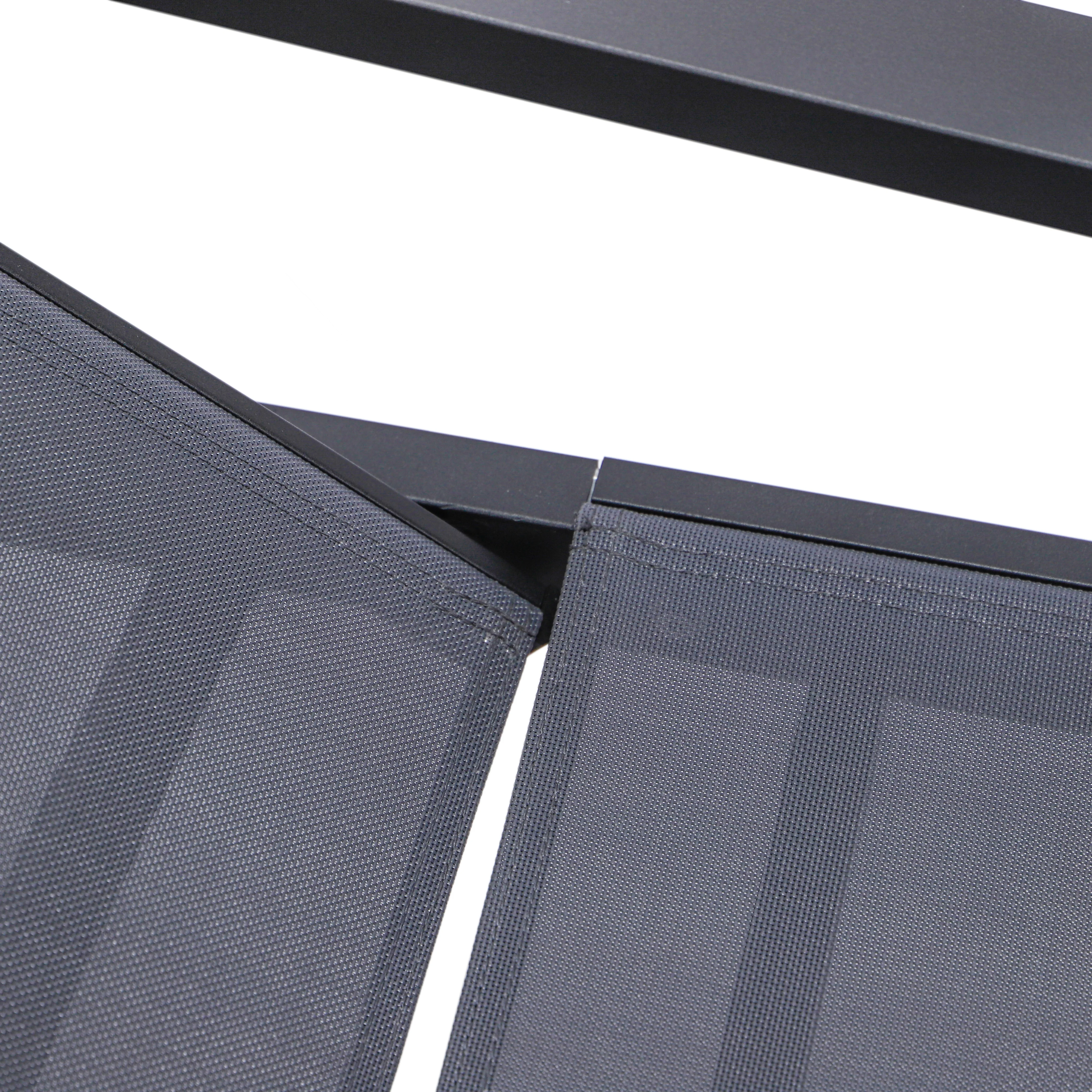 Marlin Modern Black Aluminum Outdoor Patio Chaise Lounge Chair With Arms and Square Fire Pit Side Table Perfect for Patio, Lawn, and Garden