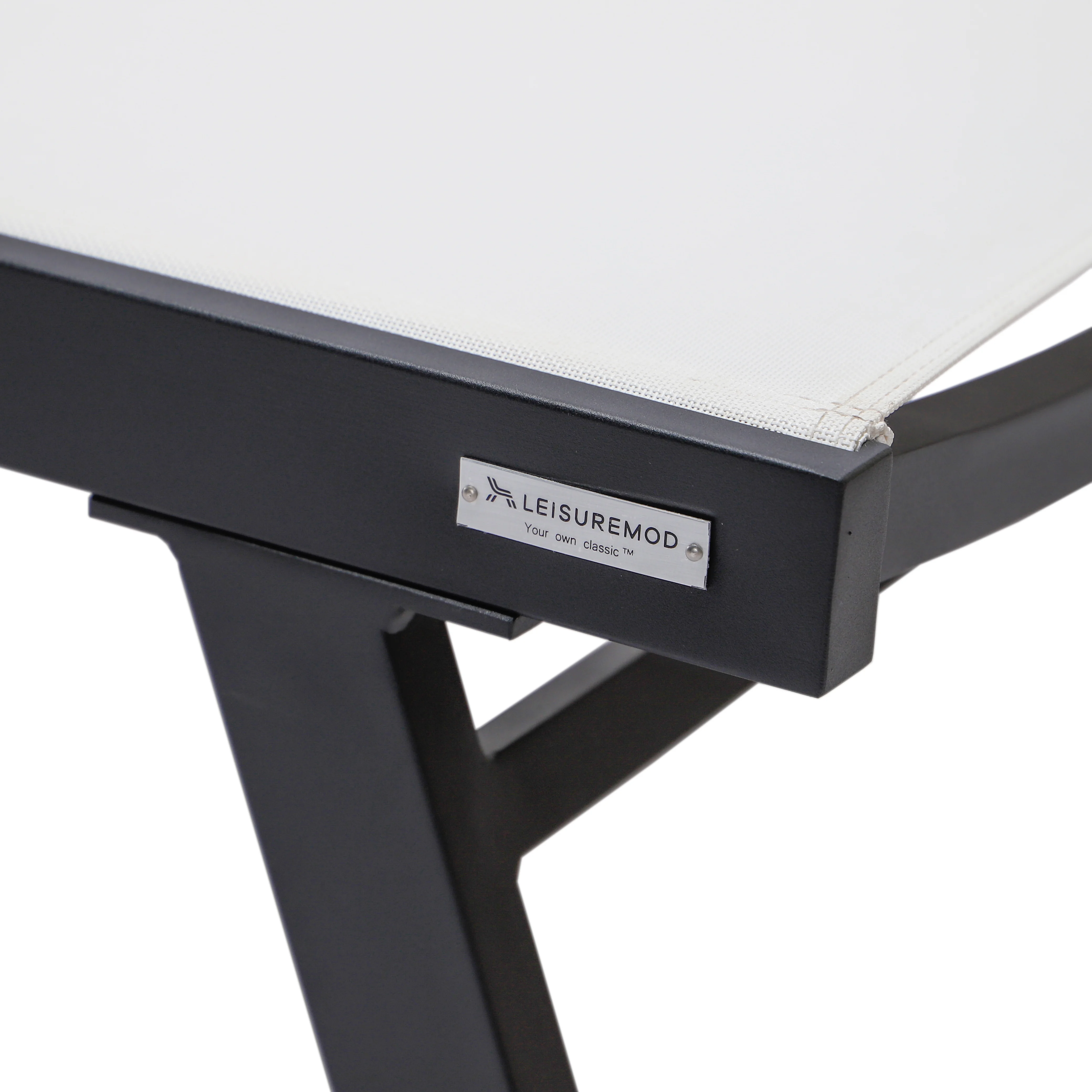 Marlin Modern Black Aluminum Outdoor Patio Chaise Lounge Chair With Arms and Square Fire Pit Side Table Perfect for Patio, Lawn, and Garden