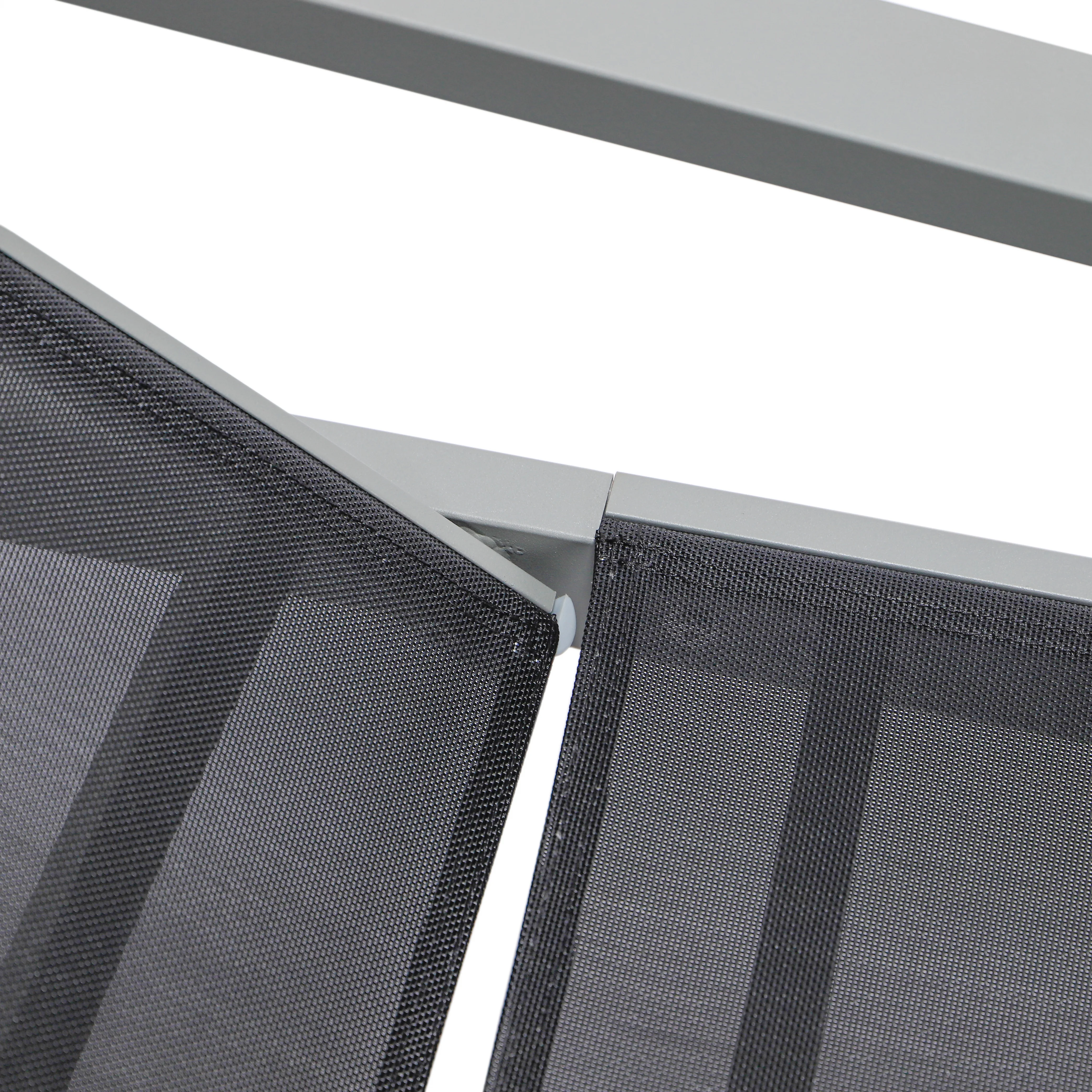 Marlin Patio Chaise Lounge Chair With Armrests in Grey Aluminum Frame