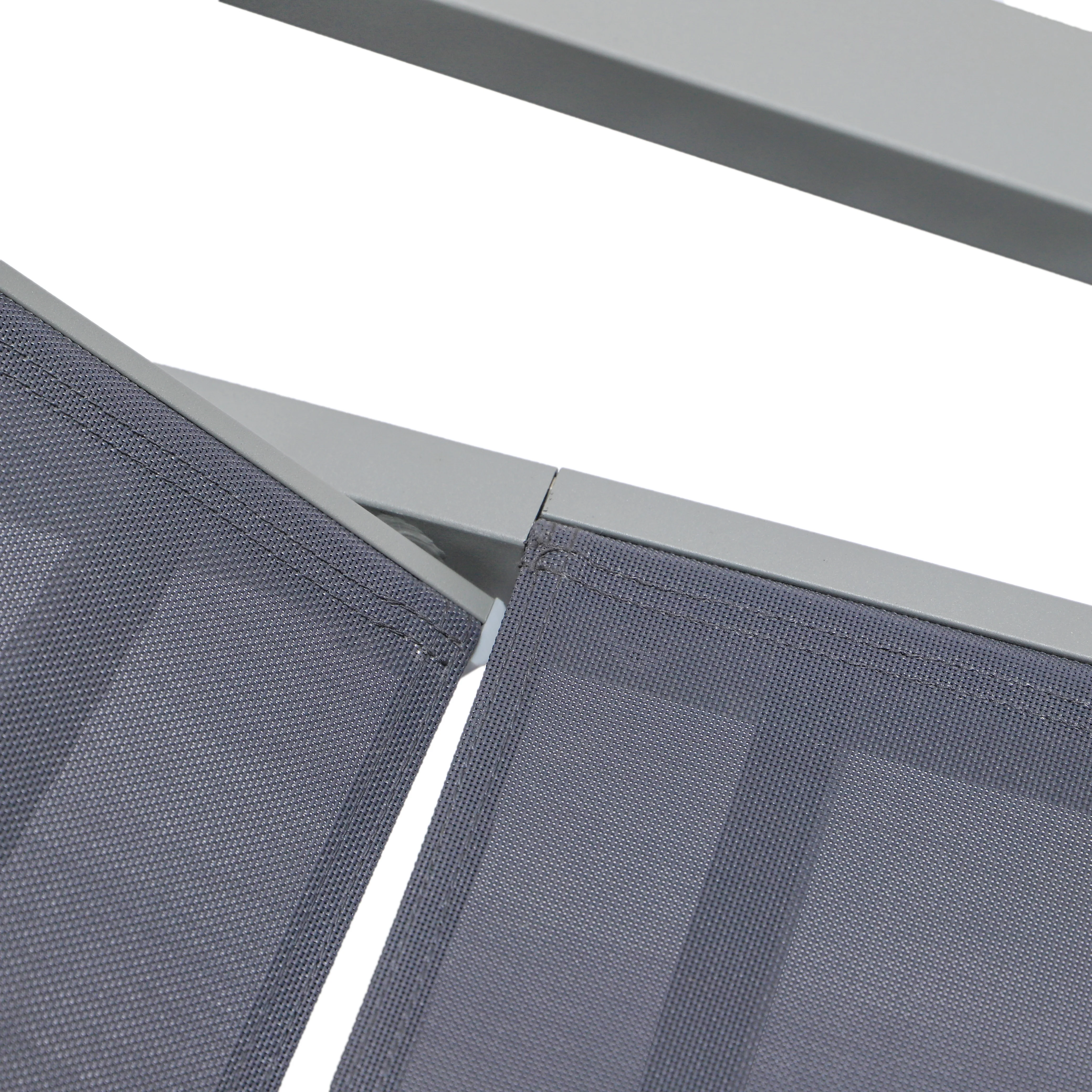 Marlin Patio Chaise Lounge Chair With Armrests in Grey Aluminum Frame, Set of 2 in Dark Grey