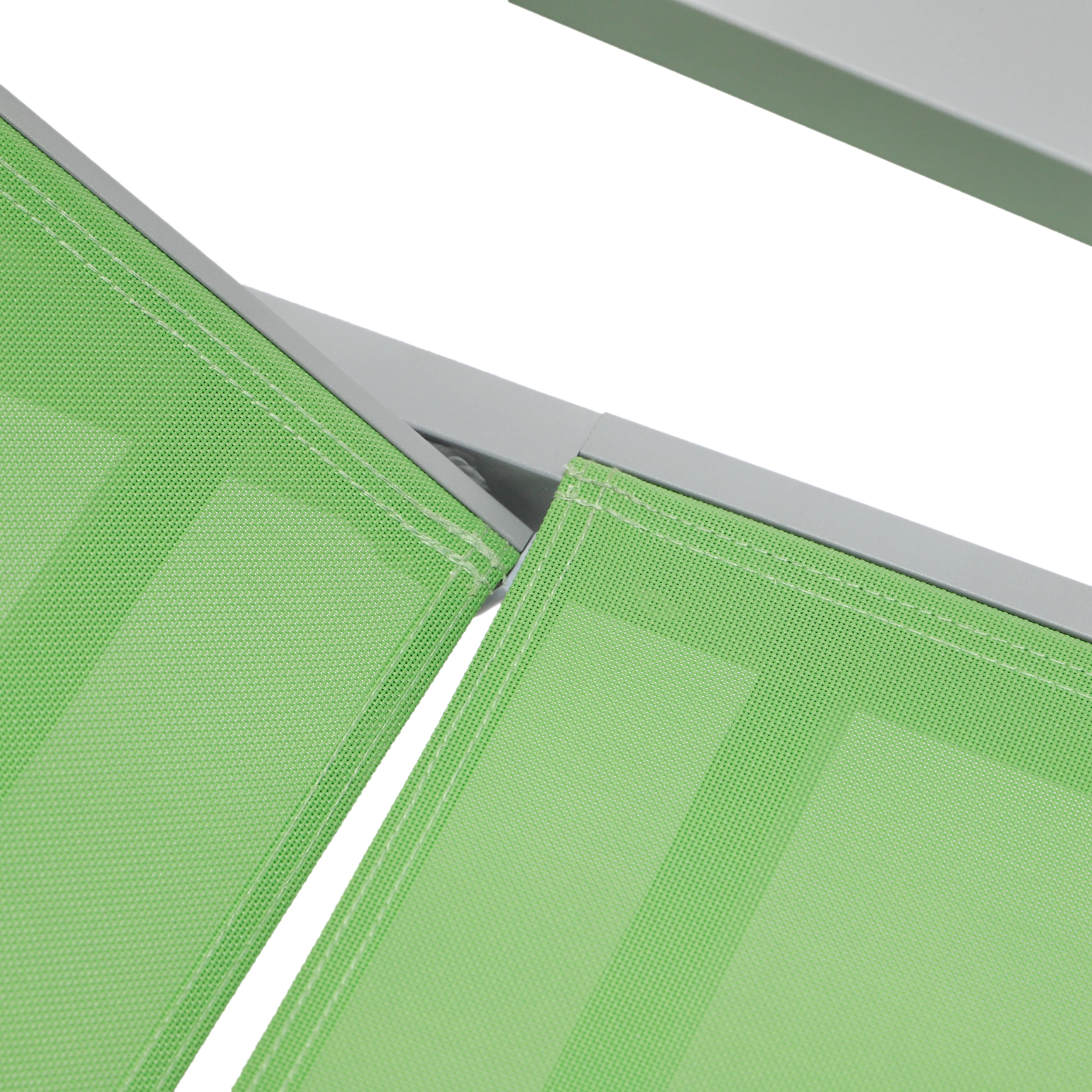 Marlin Patio Chaise Lounge Chair With Armrests in Grey Aluminum Frame, Set of 2 in Green