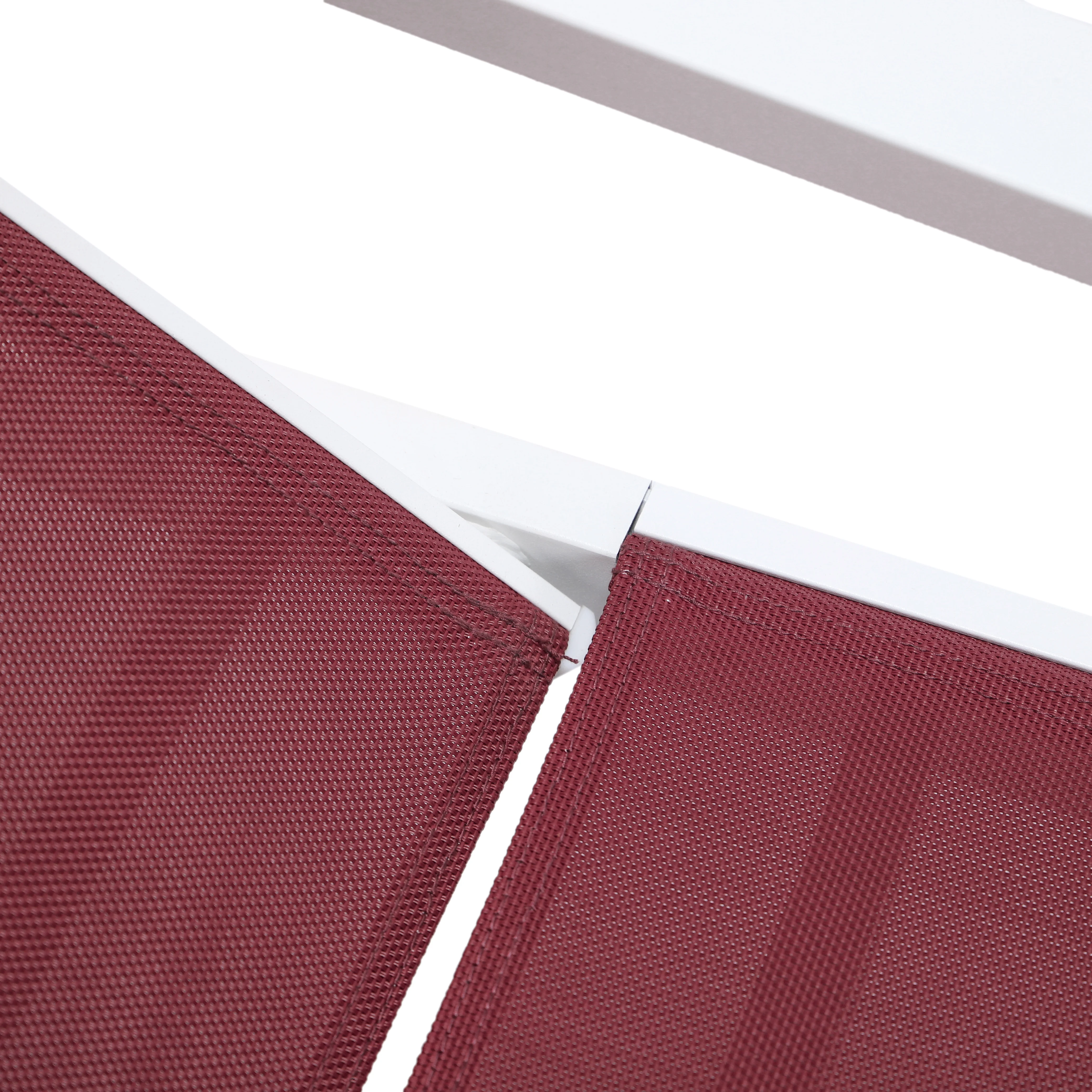 Marlin Patio Chaise Lounge Chair With Armrests in White Aluminum Frame