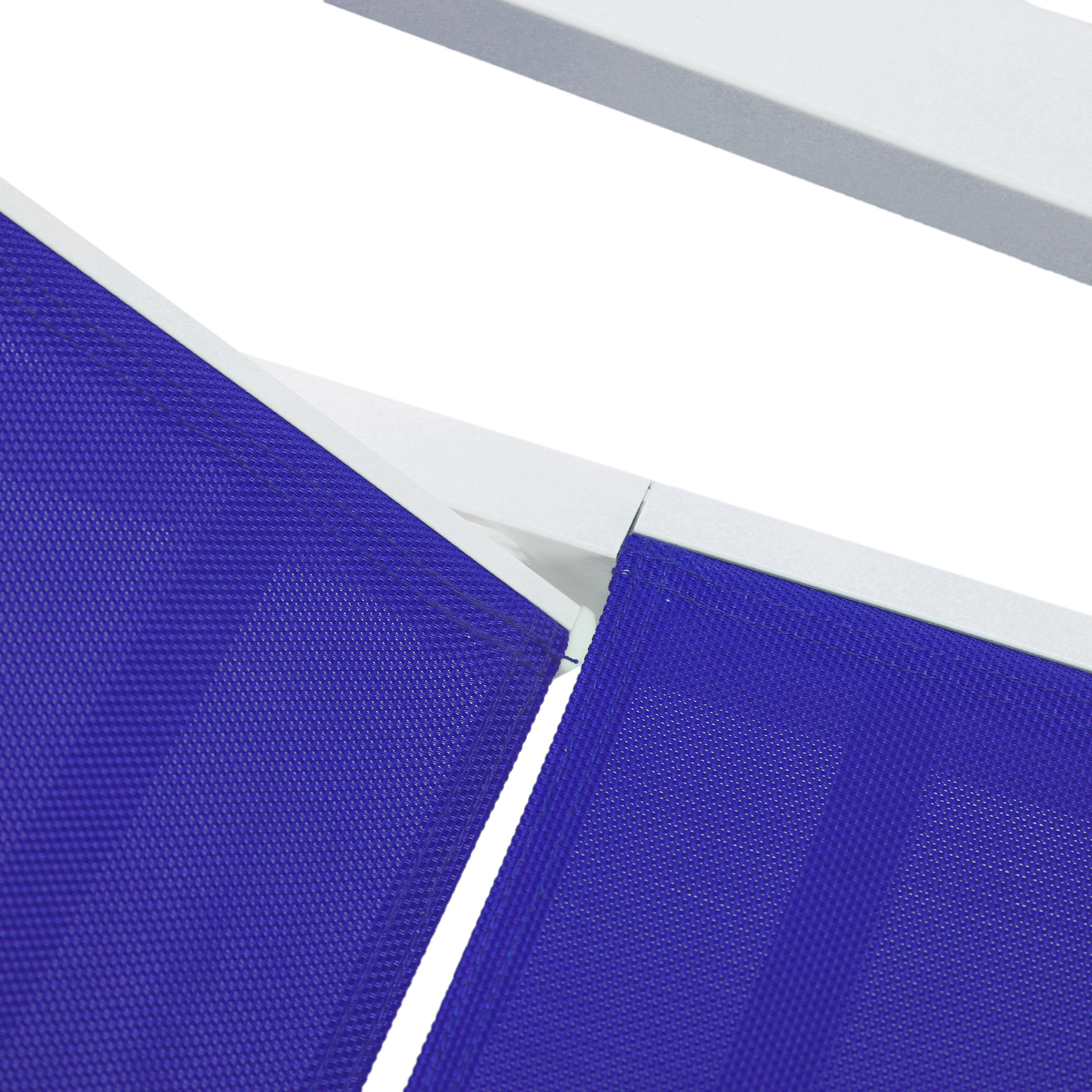 Marlin Patio Chaise Lounge Chair With Armrests in White Aluminum Frame